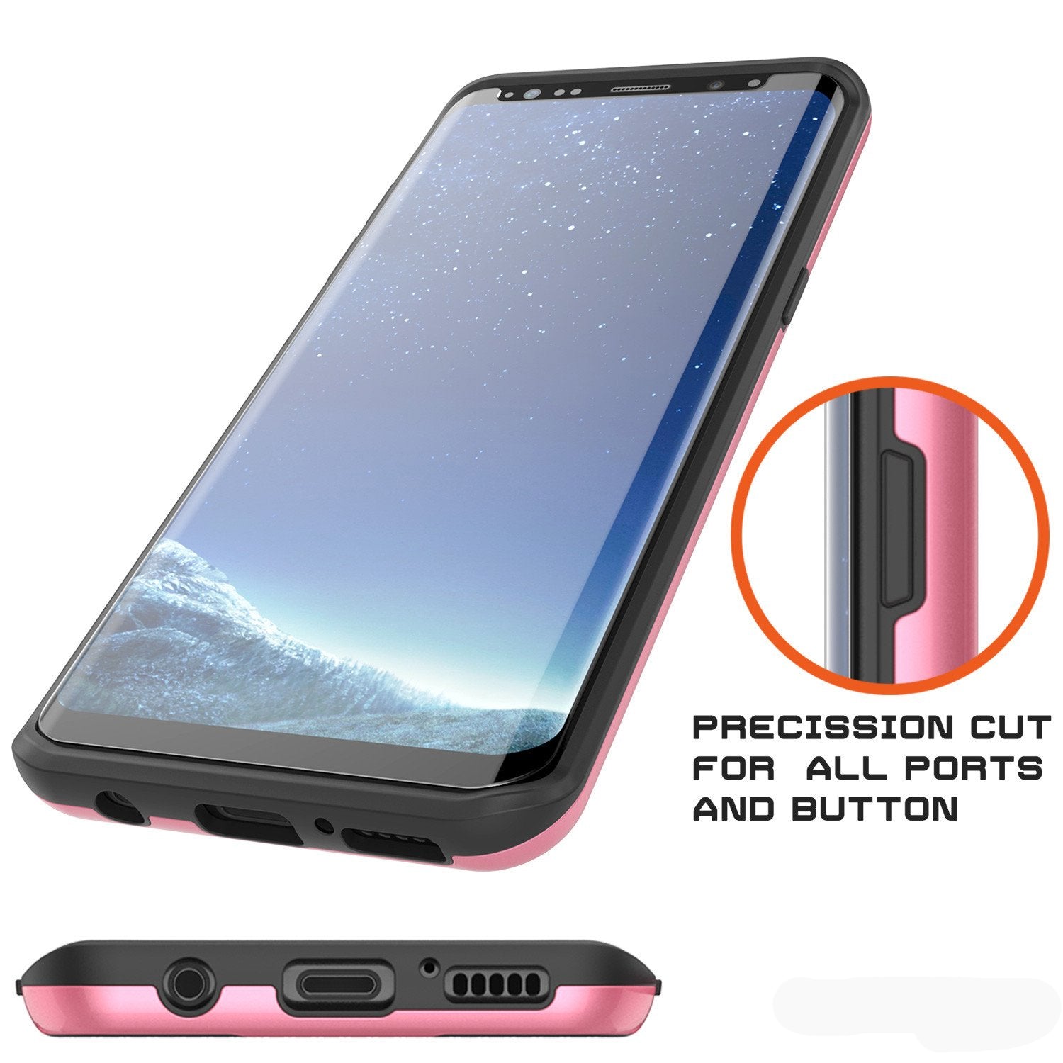 Galaxy S8 Plus Punkcase SLOT Series Dual-Layer Armor Cover, Pink