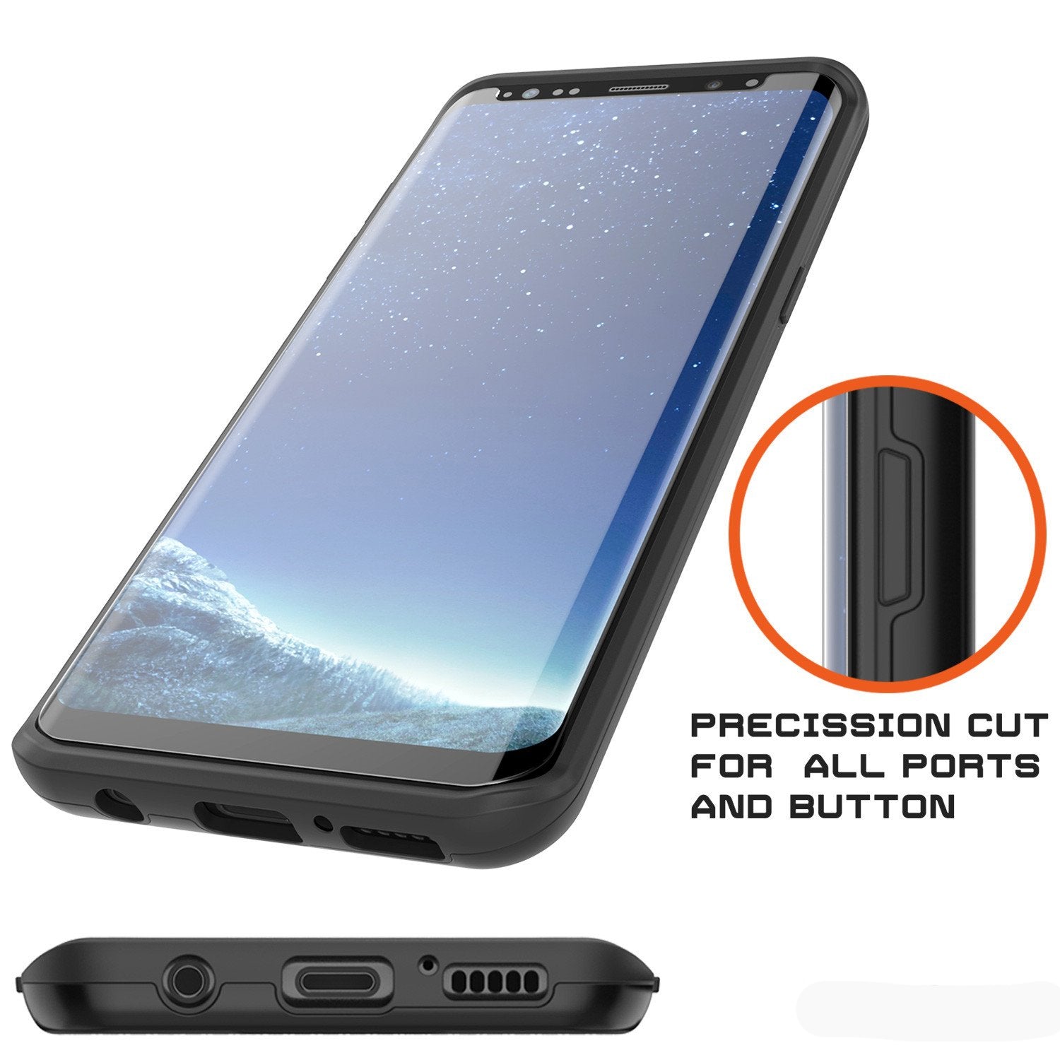 Galaxy S8 Case, PUNKcase [SLOT Series] [Slim Fit] [Black]