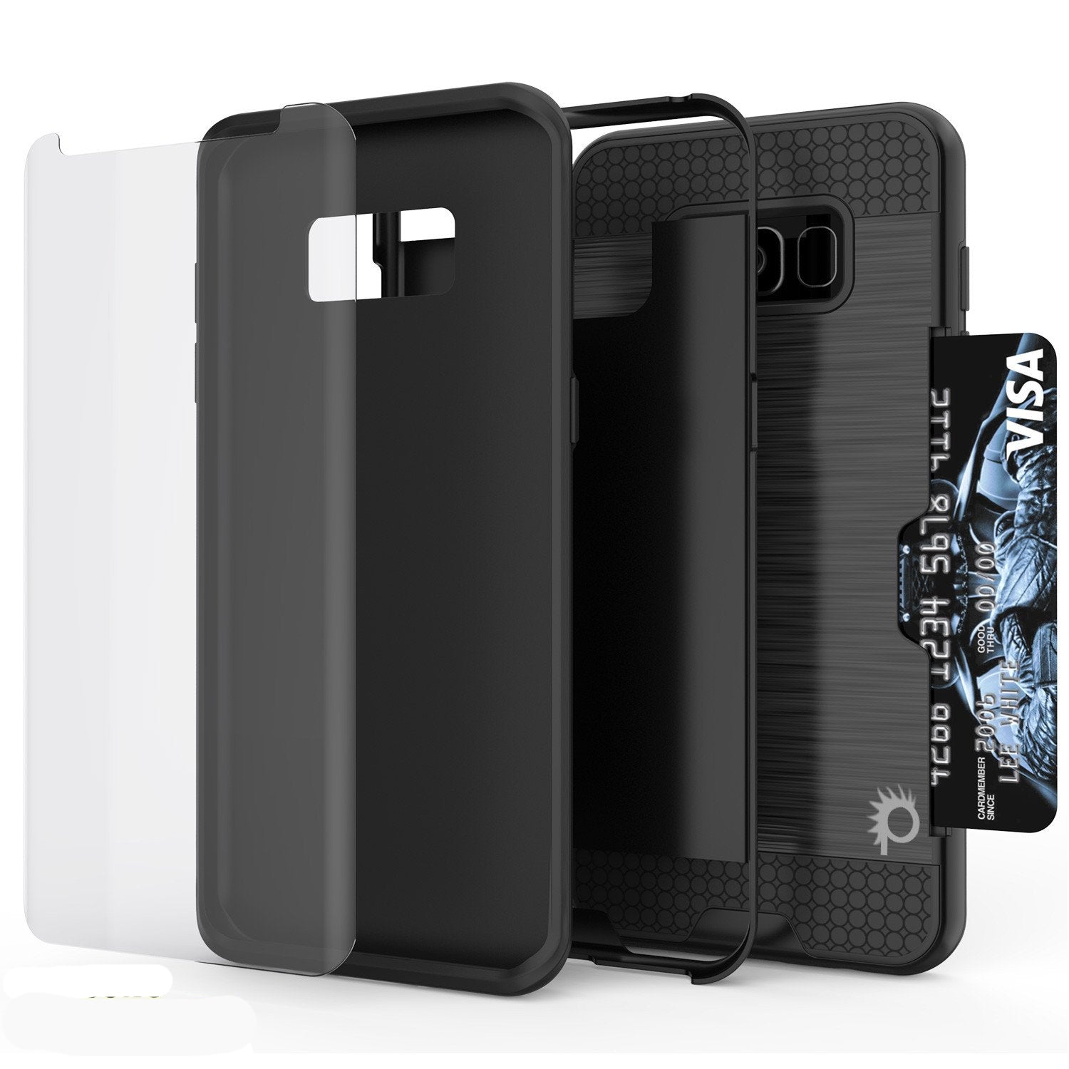 Galaxy S8 Plus Punkcase SLOT Series Dual-Layer Armor Cover, Black
