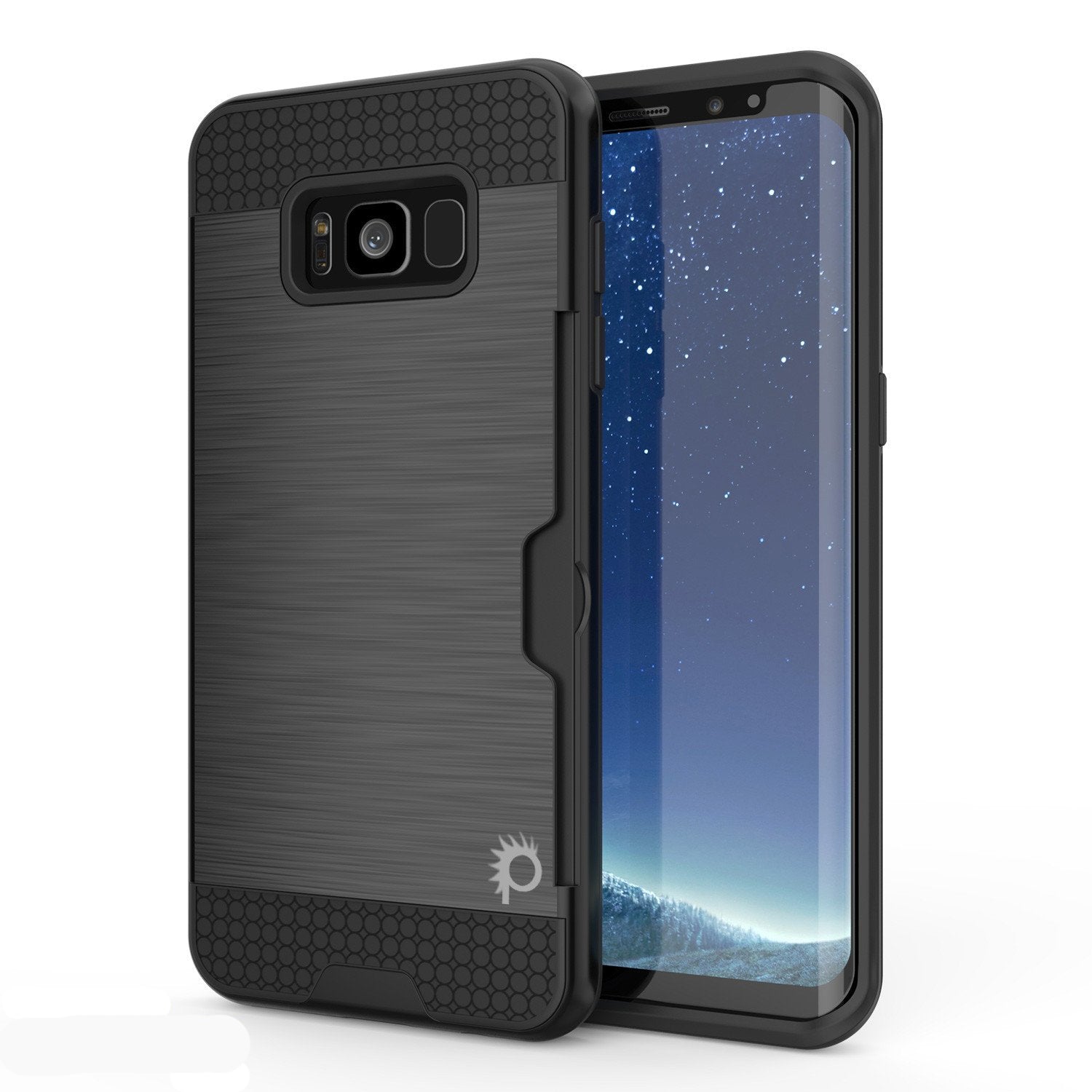 Galaxy S8 Case, PUNKcase [SLOT Series] [Slim Fit] [Black]