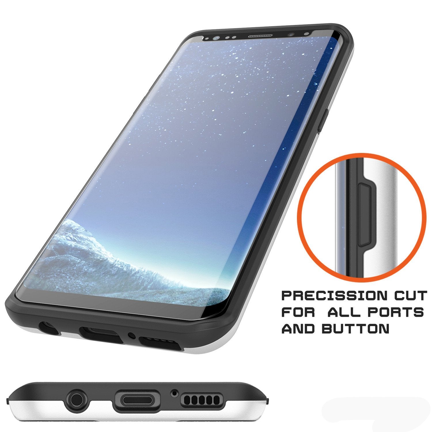 Galaxy S8 Case, PUNKcase [SLOT Series] [Slim Fit] [White]