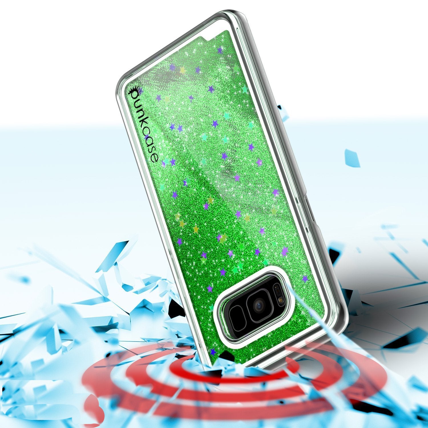 Galaxy S8 Case, Punkcase Liquid Green Series Protective Glitter Cover
