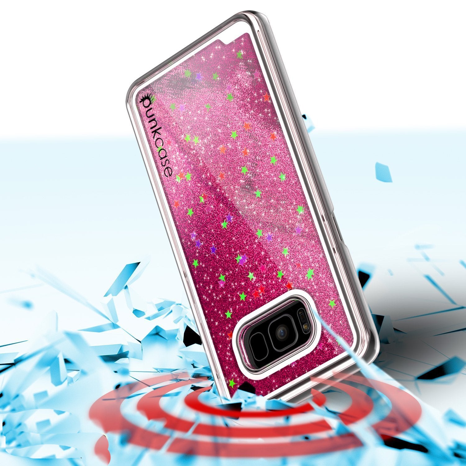 Galaxy S8 Case, Punkcase Liquid Pink Series Protective Glitter Cover
