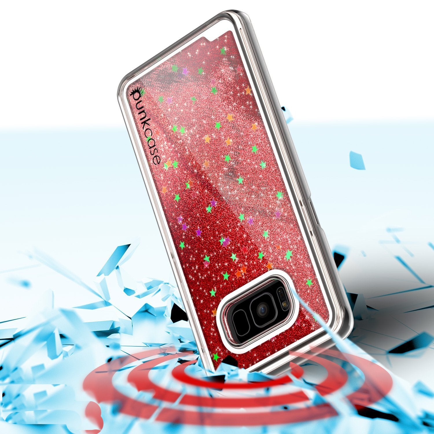 Galaxy S8 Case, Punkcase Liquid Red Series Protective Glitter Cover