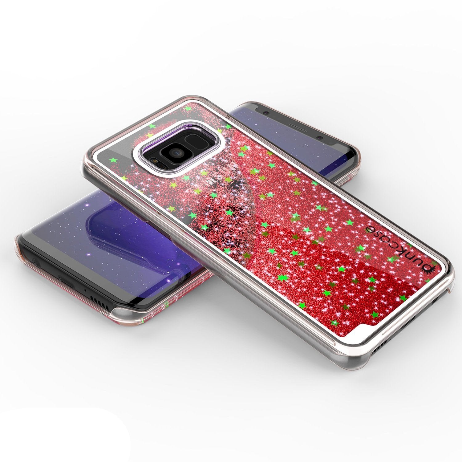 Galaxy S8 Case, Punkcase Liquid Red Series Protective Glitter Cover