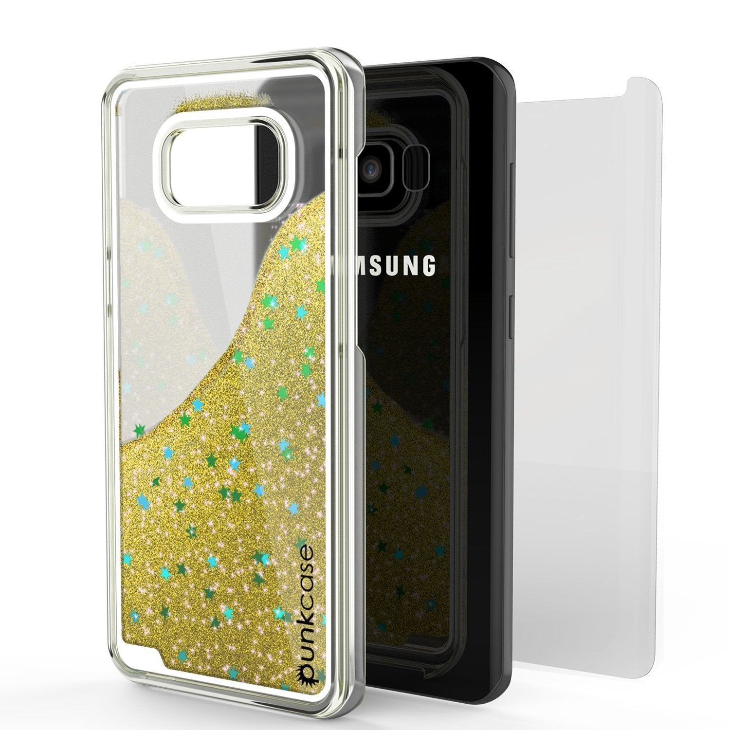 Galaxy S8 Case, Punkcase Liquid Gold Series Protective Glitter Cover