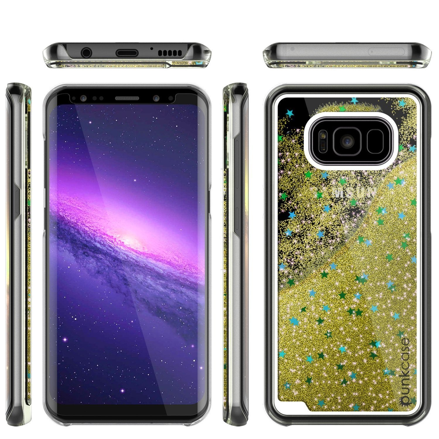 Galaxy S8 Case, Punkcase Liquid Gold Series Protective Glitter Cover