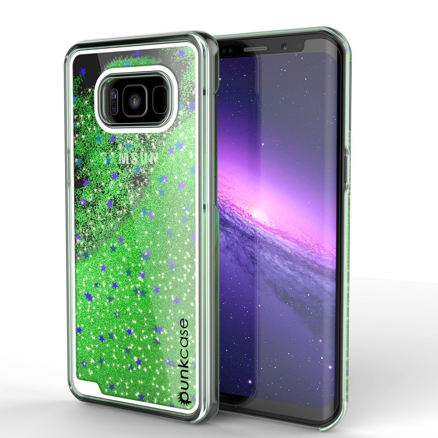 Galaxy S8 Case, Punkcase Liquid Green Series Protective Glitter Cover