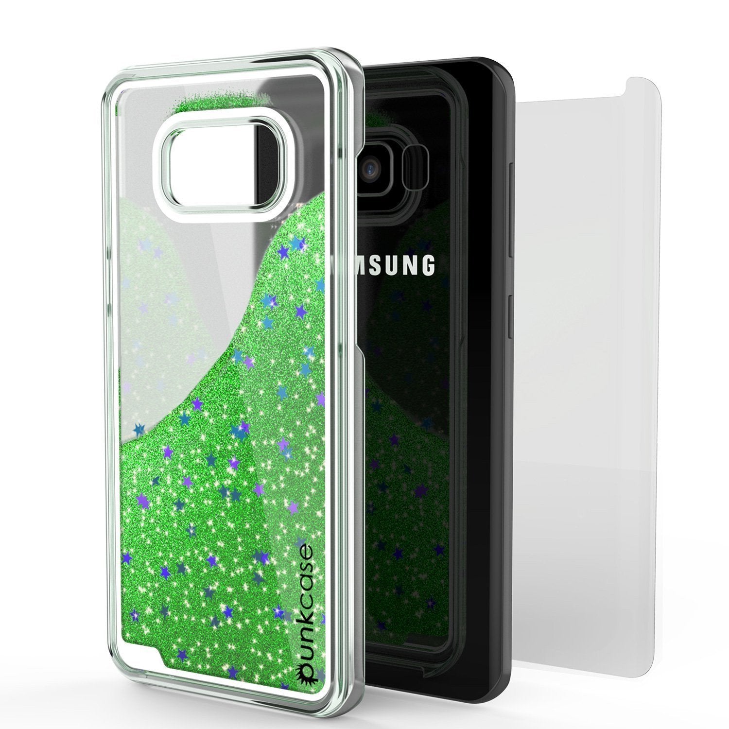 Galaxy S8 Case, Punkcase Liquid Green Series Protective Glitter Cover