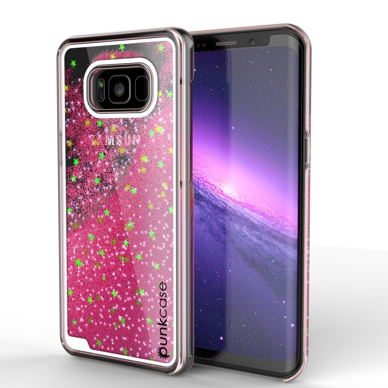 Galaxy S8 Case, Punkcase Liquid Pink Series Protective Glitter Cover