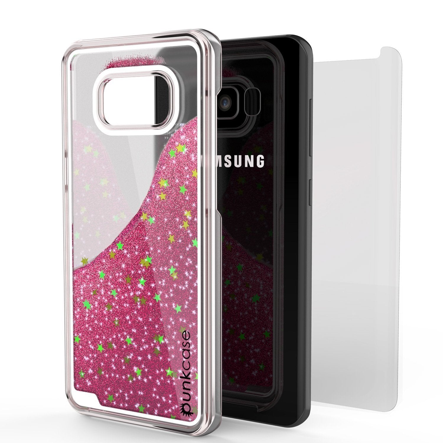 Galaxy S8 Case, Punkcase Liquid Pink Series Protective Glitter Cover