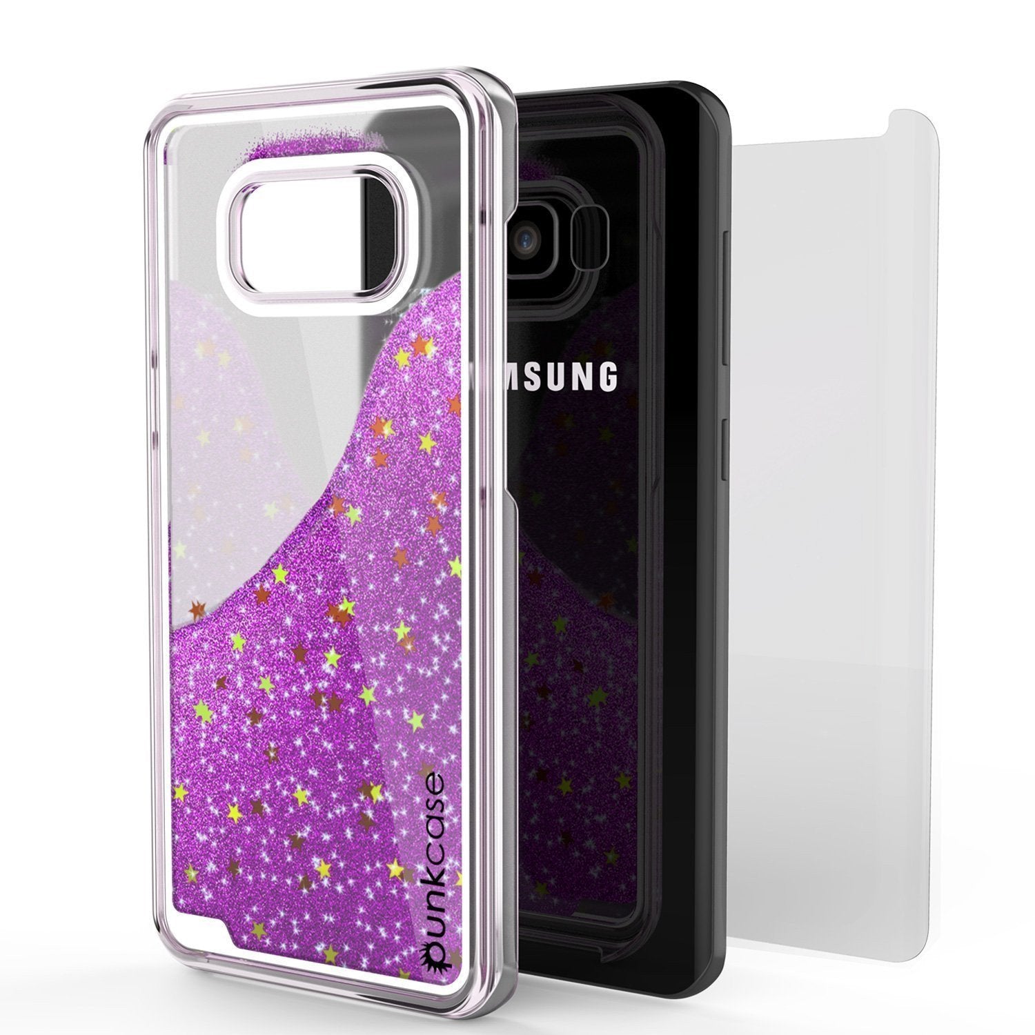Galaxy S8 Case, Punkcase Liquid Purple Series Protective Glitter Cover