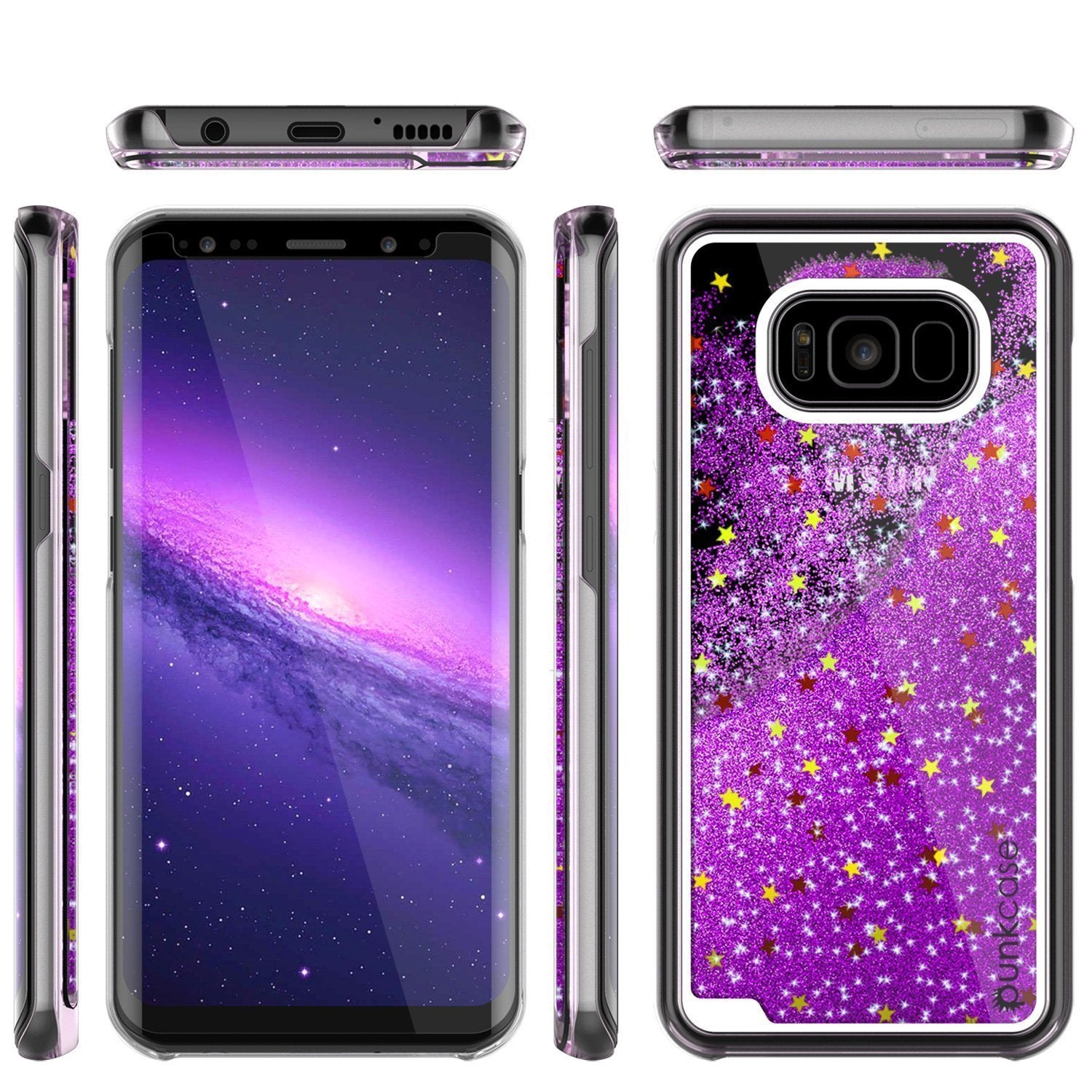 Galaxy S8 Case, Punkcase Liquid Purple Series Protective Glitter Cover