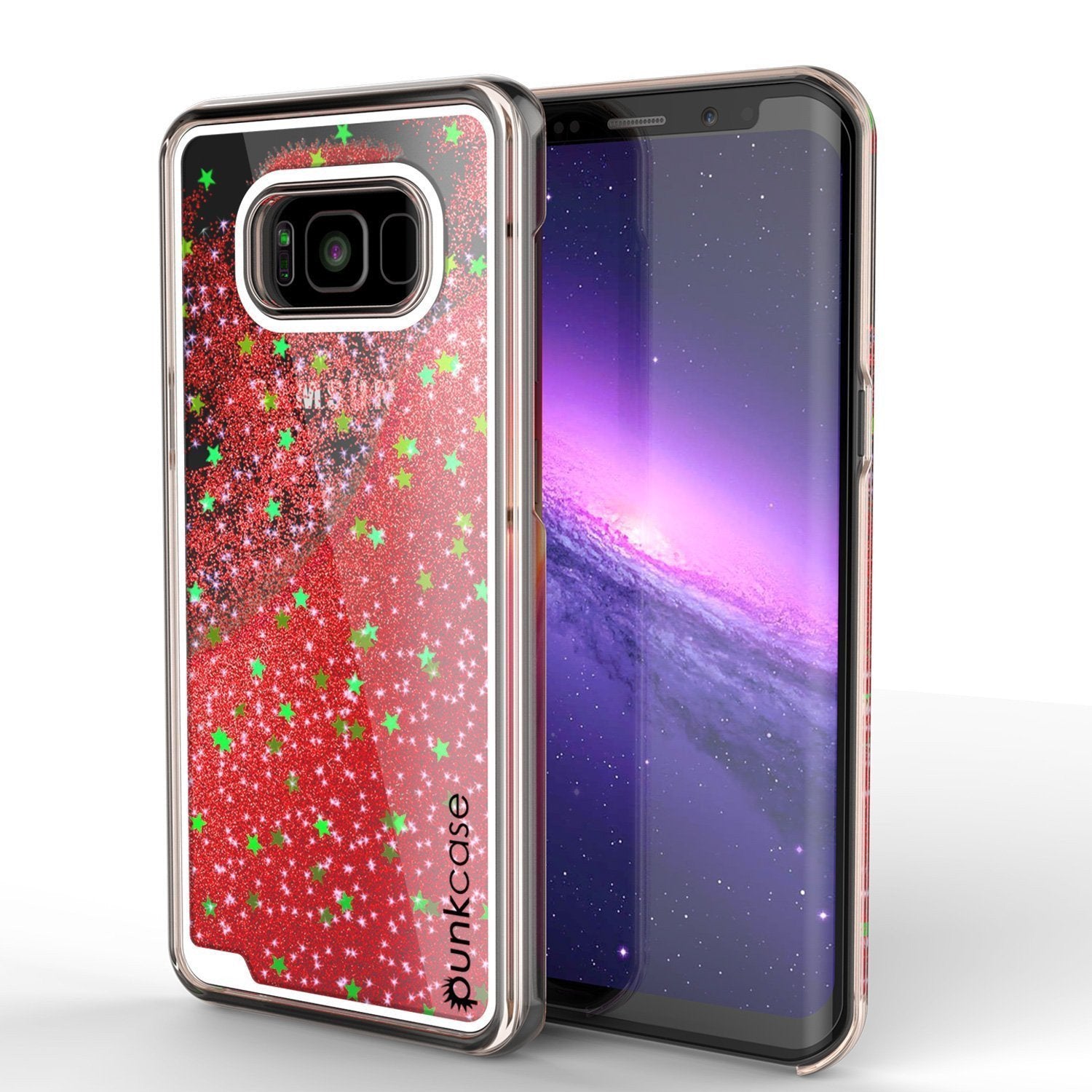Galaxy S8 Case, Punkcase Liquid Red Series Protective Glitter Cover