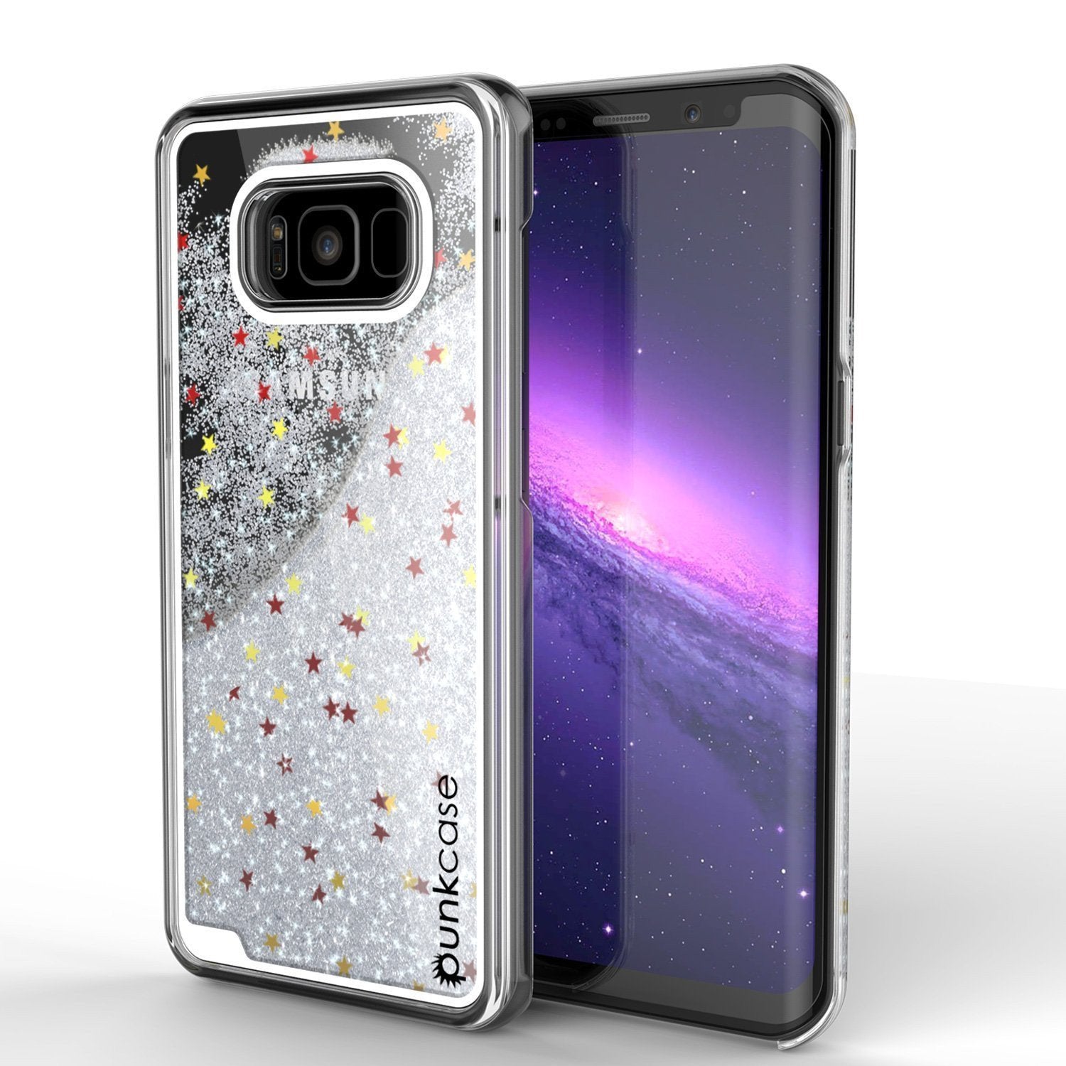 Galaxy S8 Case, Punkcase Liquid Silver Series Protective Glitter Cover