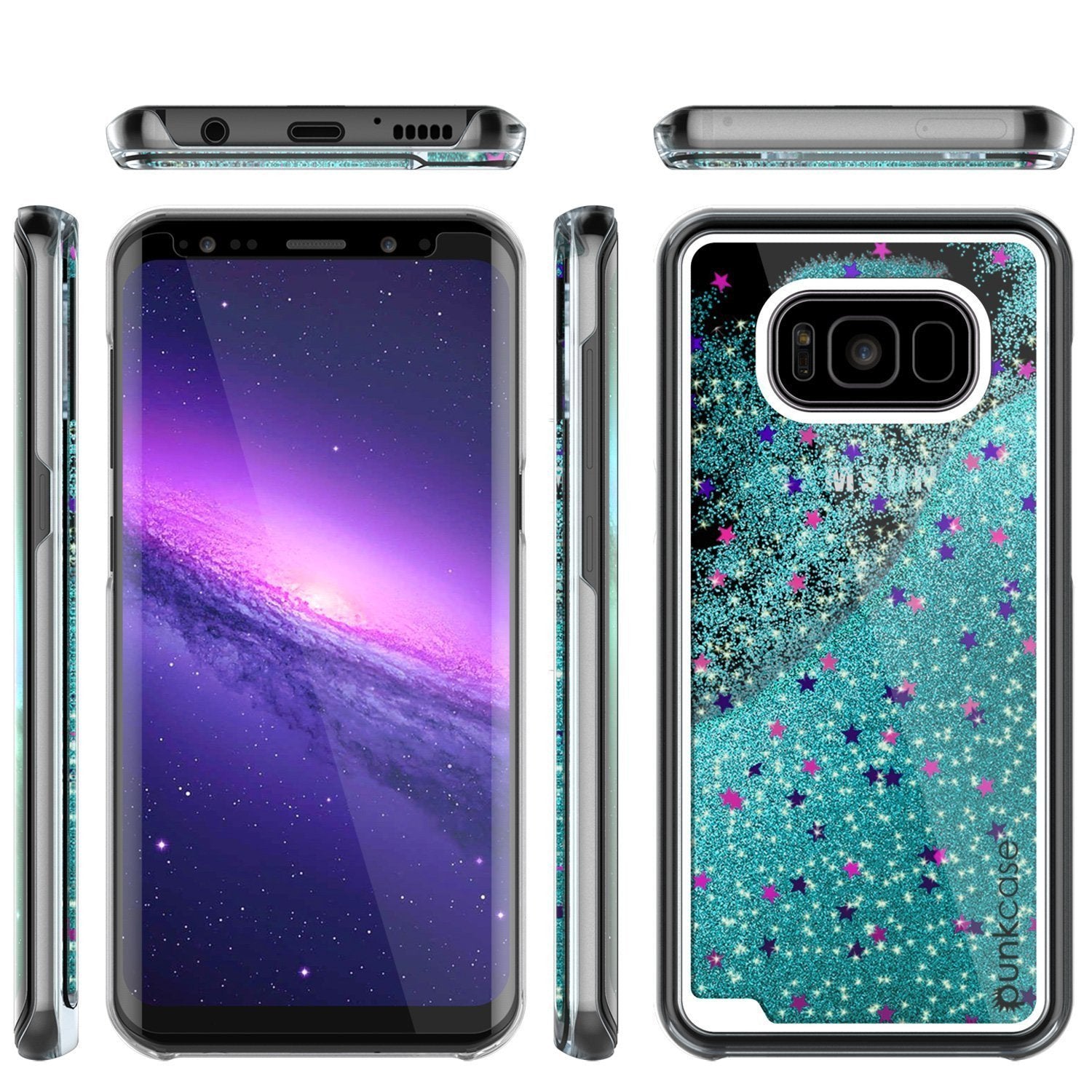 Galaxy S8 Case, Punkcase® Lucid Teal Series | Card Slot | Shield Screen Protector | Ultra Fit