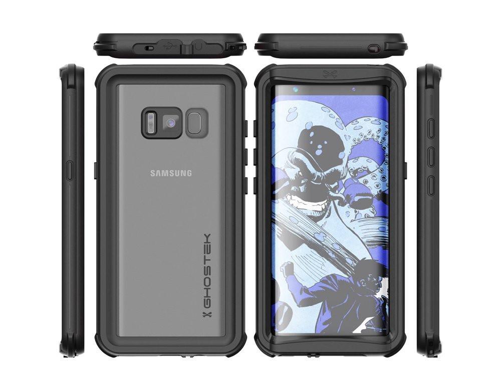 Galaxy S8 Plus Waterproof, Punkcase Ghostek Nautical Series, Black