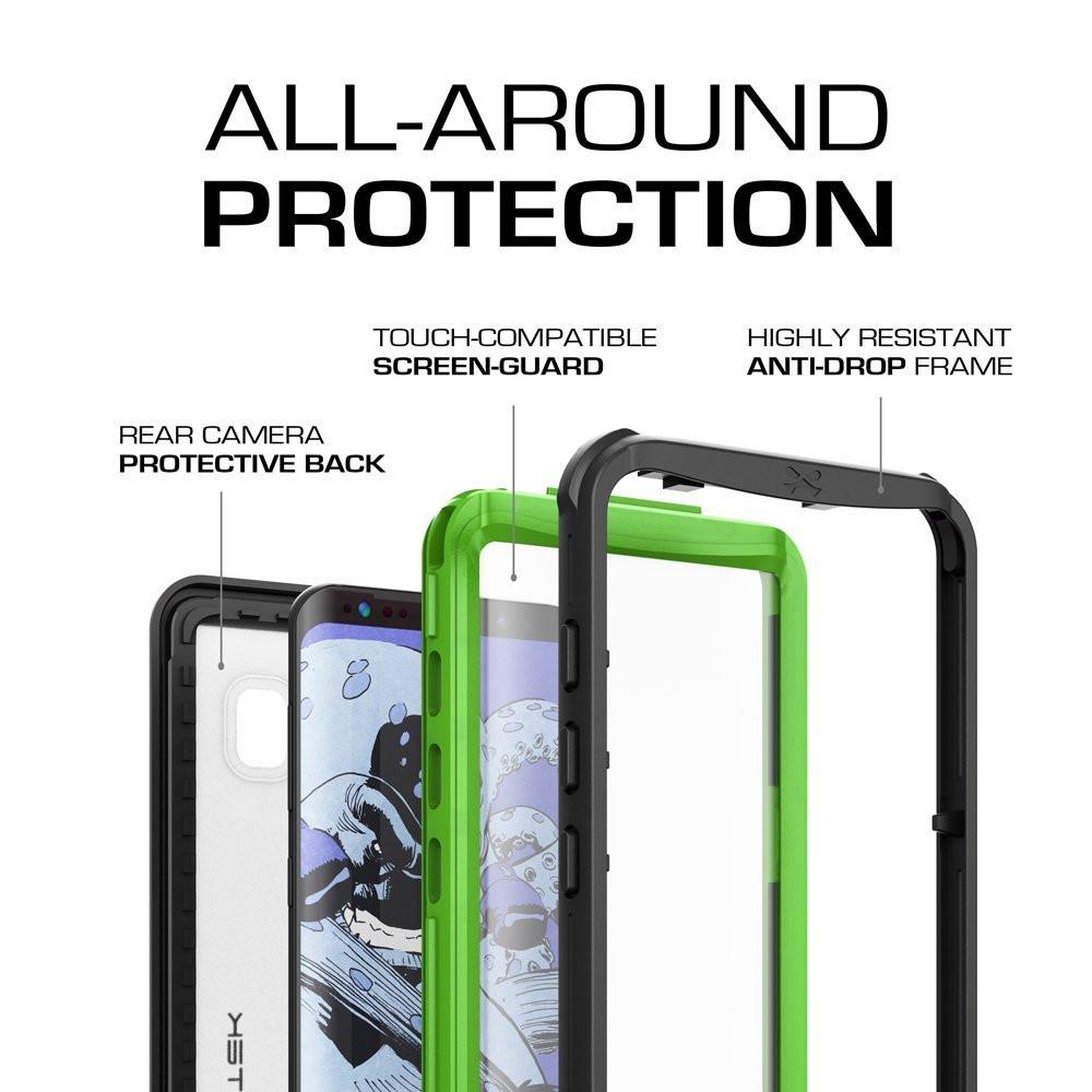 Galaxy S8 Plus Waterproof, Punkcase Ghostek Nautical Series, Green