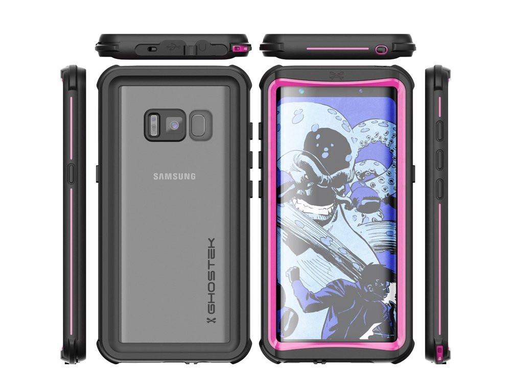 Galaxy S8 Waterproof Case, Ghostek Nautical Series (Pink) | Slim Underwater Full Body Protection