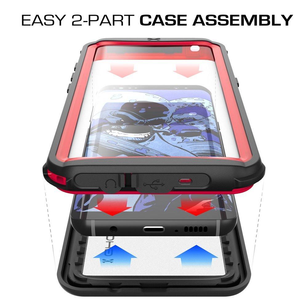 Galaxy S8 Waterproof Case, Ghostek Nautical Series (Red) | Slim Underwater Full Body Protection