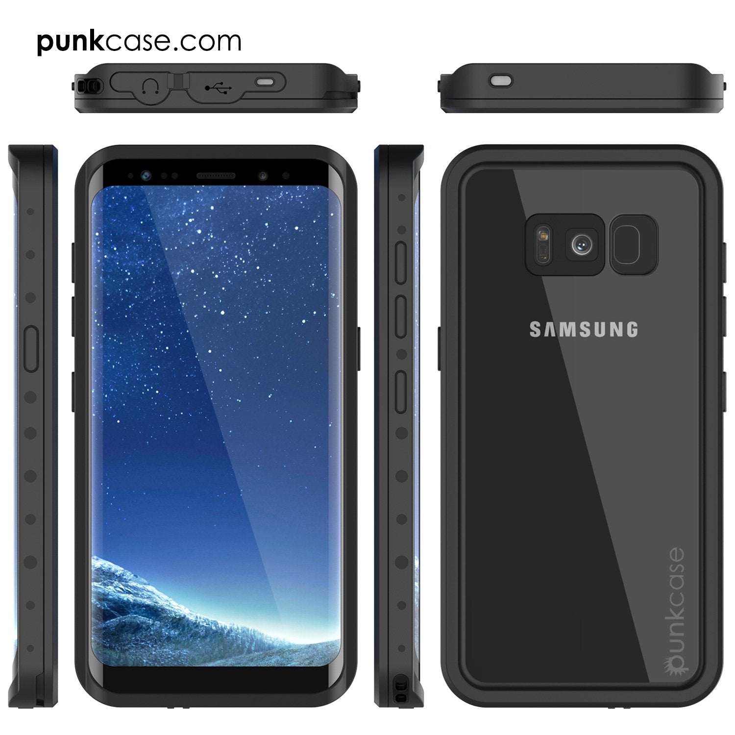 Galaxy S8 Waterproof Punkcase [StudStar Series] [Slim Fit], CLEAR