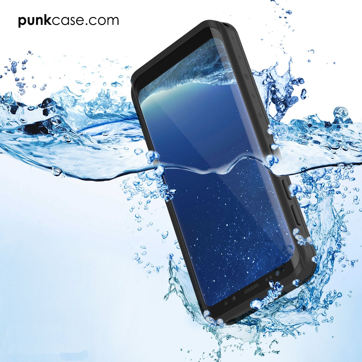 Galaxy S8 Waterproof Punkcase [StudStar Series] [Slim Fit], BLACK