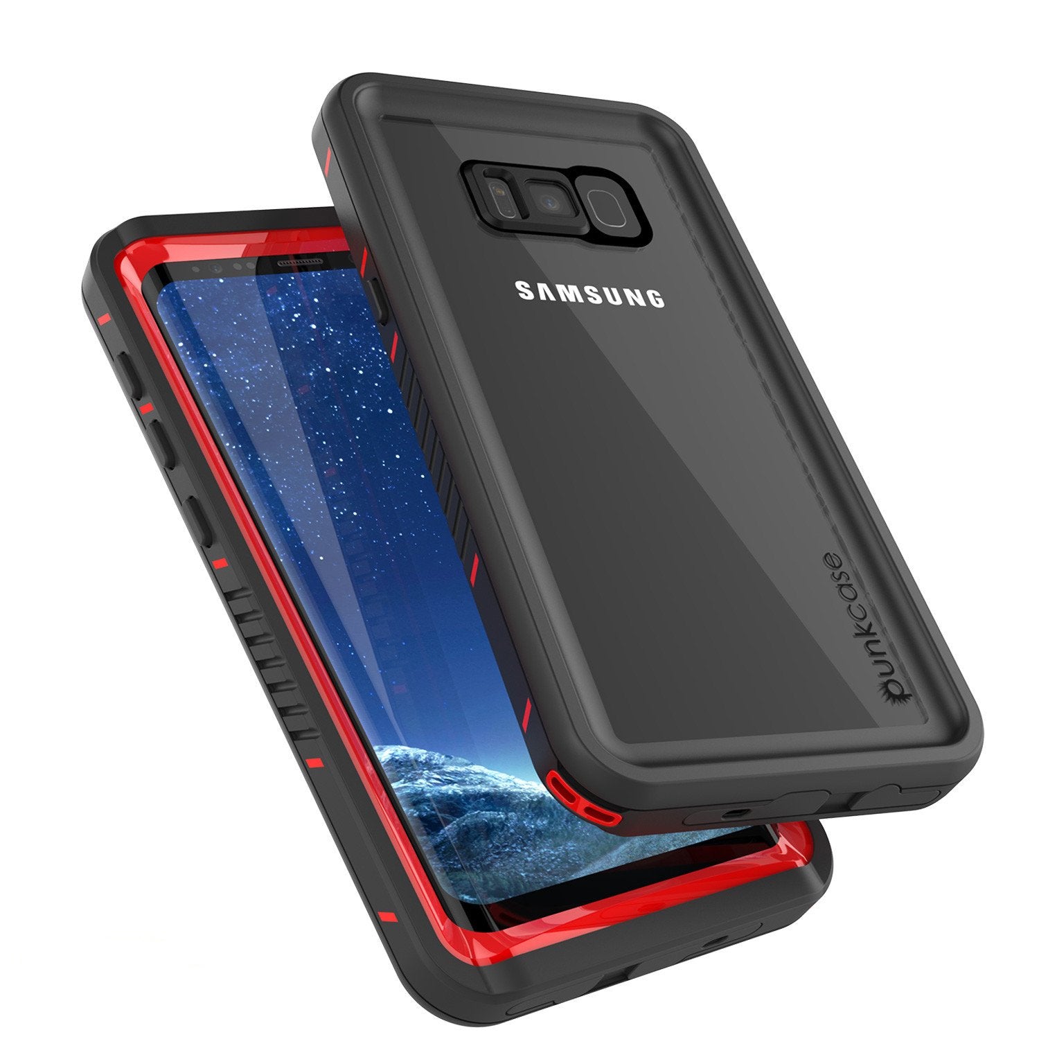 Galaxy S8 Punkcase [Extreme Series] Slim Fit Armor Cover [Red]