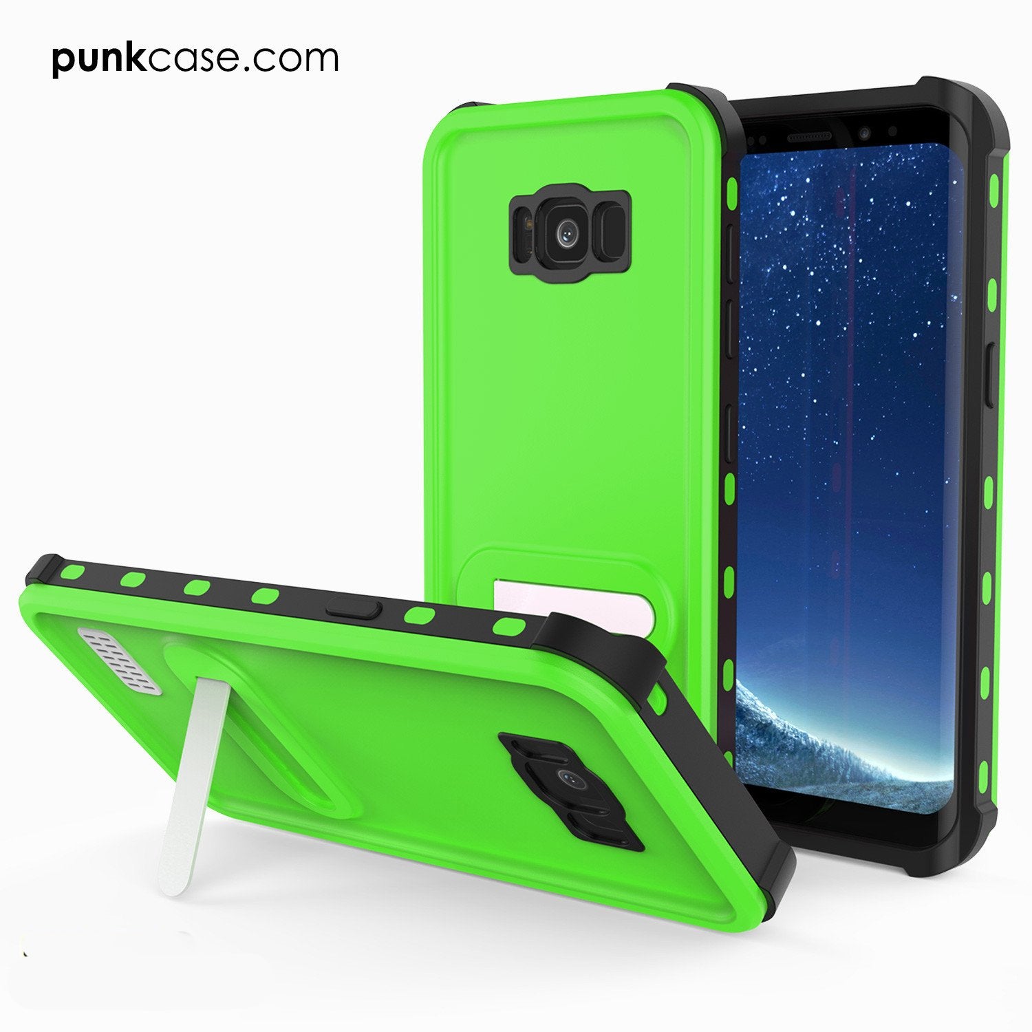 Galaxy S8 Punkcase KickStud Series W/Built-In Kickstand Case, Green