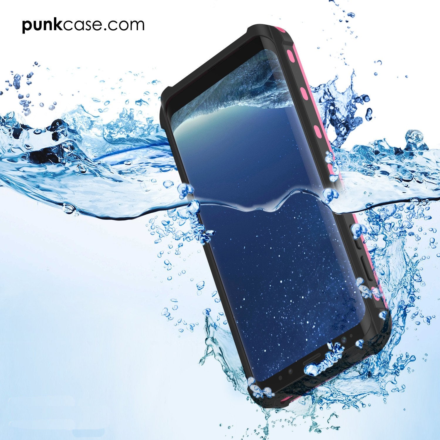 Galaxy S8 Punkcase KickStud Series W/Built-In Kickstand Case, [Pink]