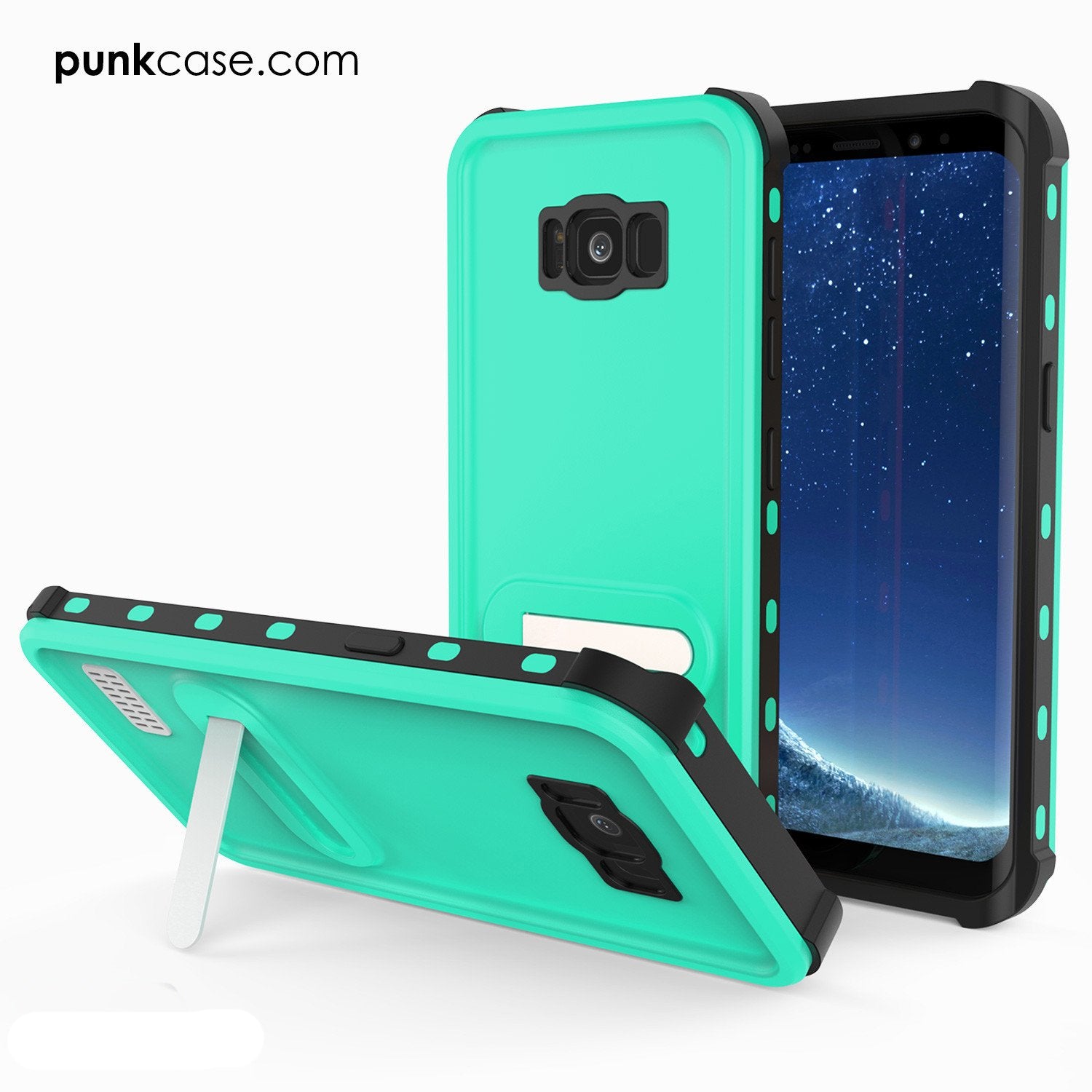 Galaxy S8 Punkcase KickStud Series W/Built-In Kickstand Case [Teal]