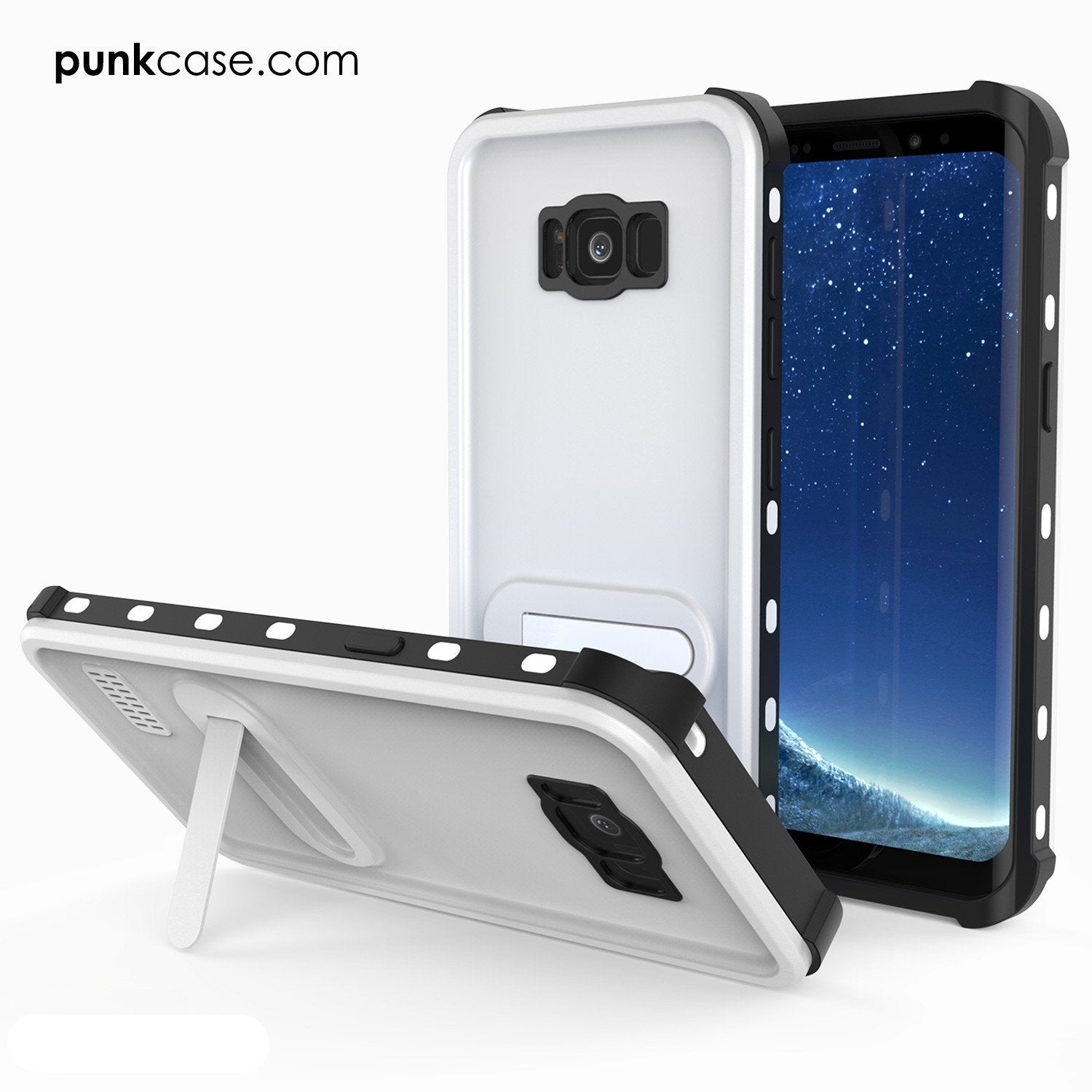 Galaxy S8 Punkcase KickStud Series W/Built-In Kickstand Case, White