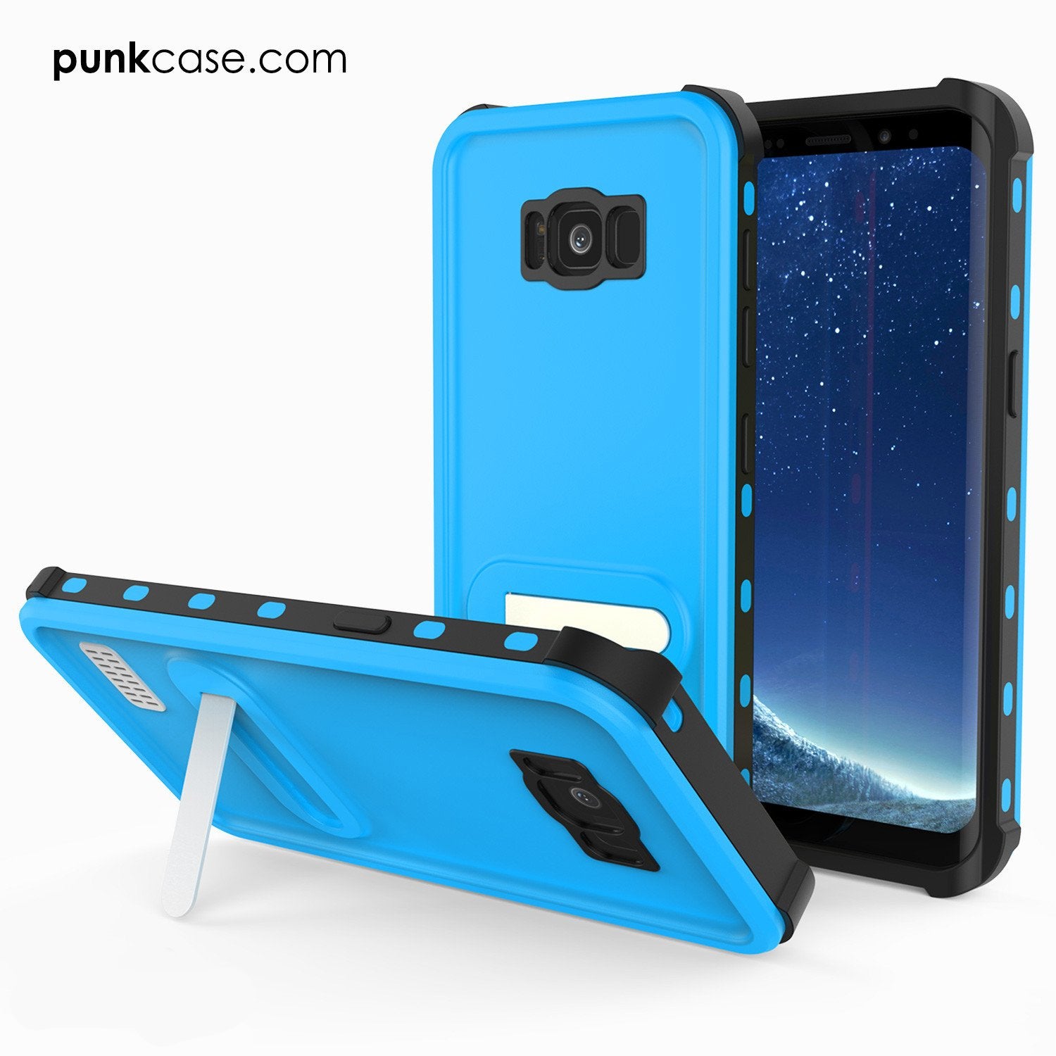 Galaxy S8 Punkcase KickStud Series W/Built-In Kickstand, Light Blue