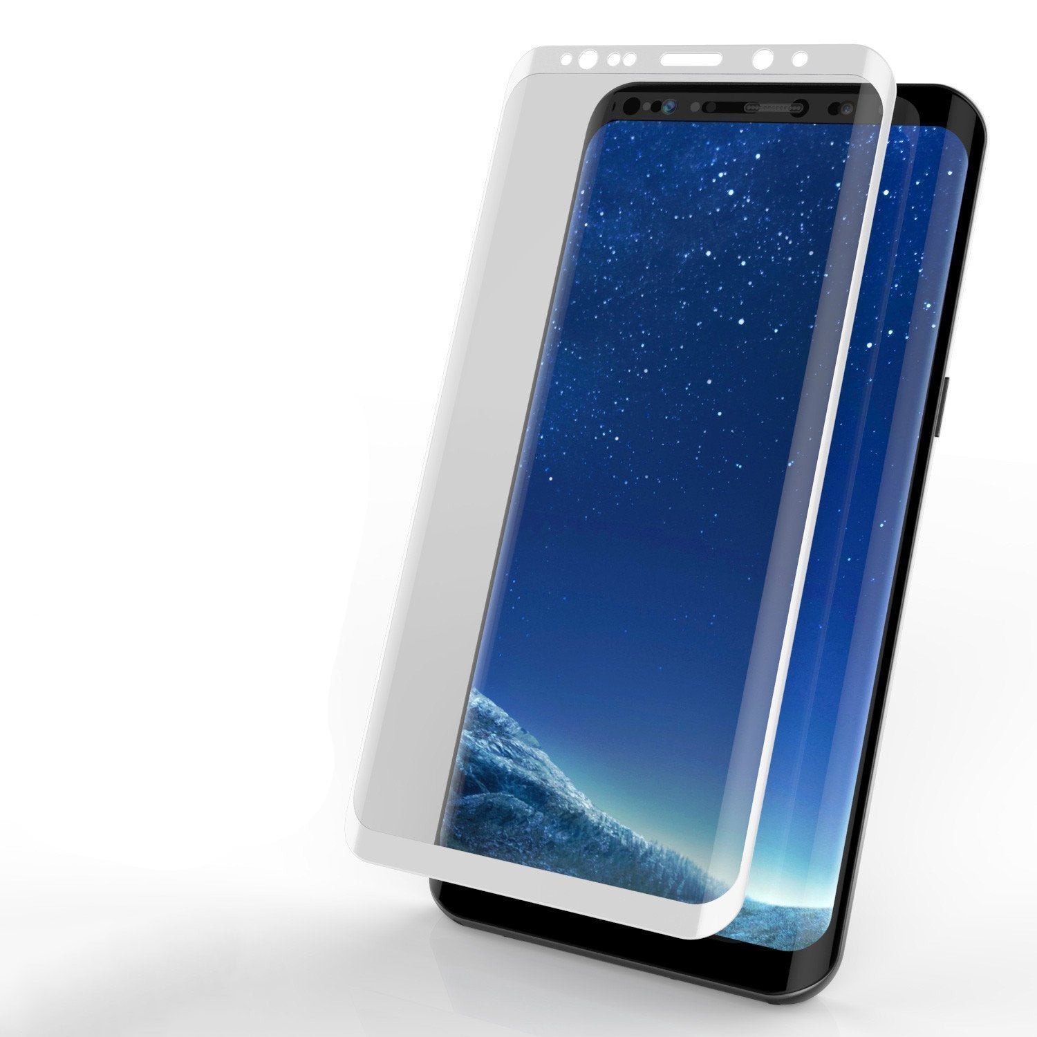 Galaxy S8  White Punkcase Glass SHIELD Tempered Glass Screen Protector 0.33mm Thick 9H Glass