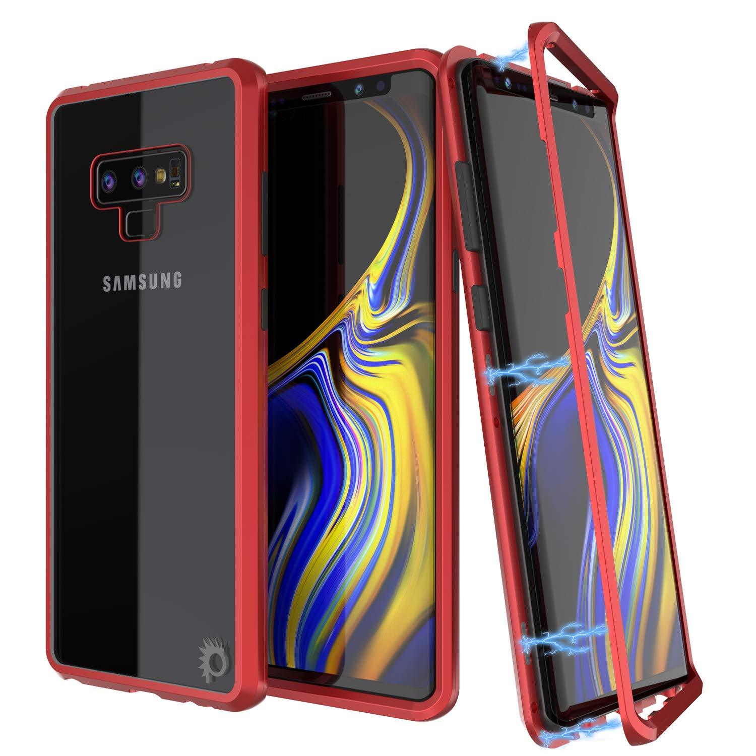 Galaxy Note 9 Case, Punkcase Magnetix 2.0 Protective TPU Cover W/ Tempered Glass Screen Protector [Red]