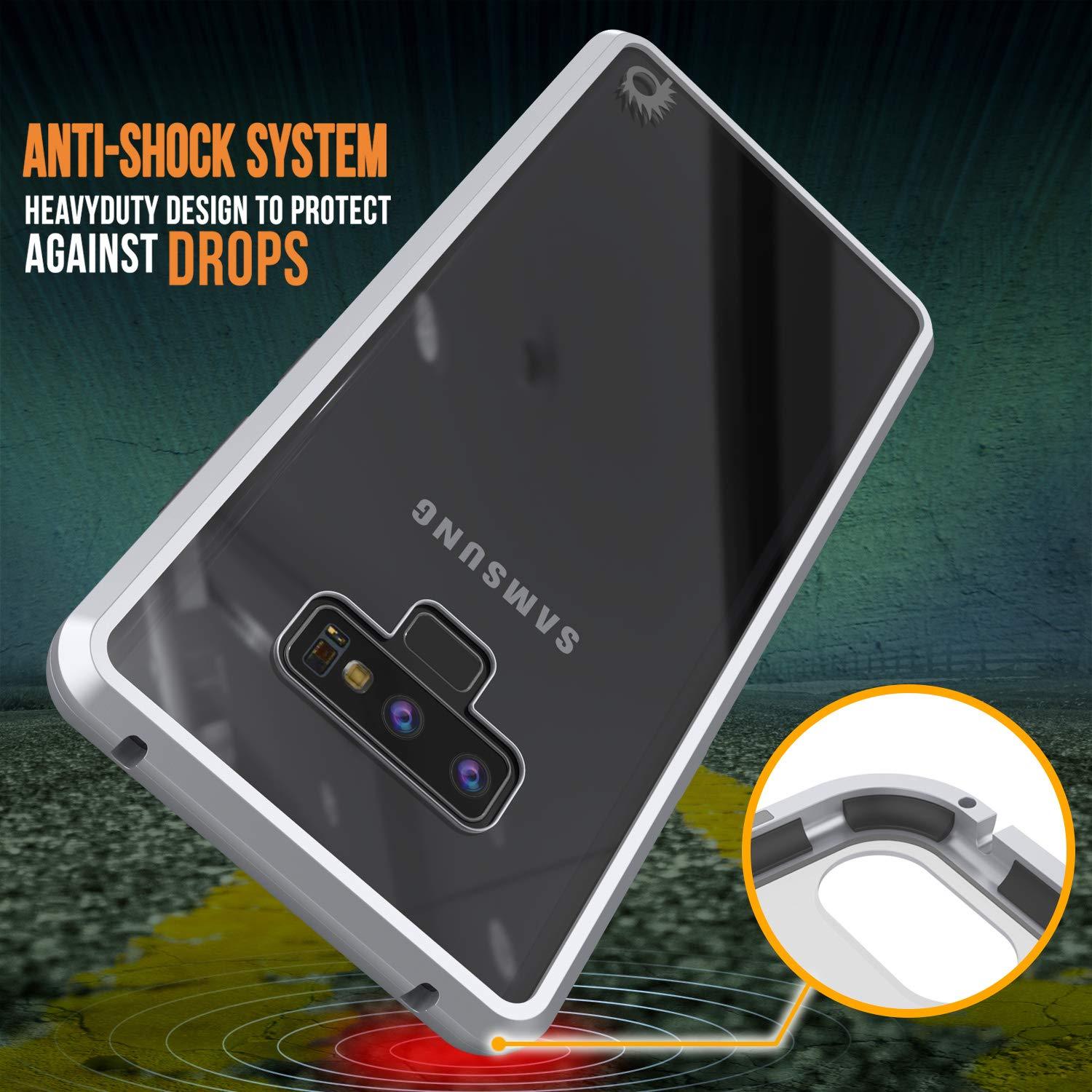 Galaxy Note 9 Case, Punkcase Magnetix 2.0 Protective TPU Cover W/ Tempered Glass Screen Protector [Silver]