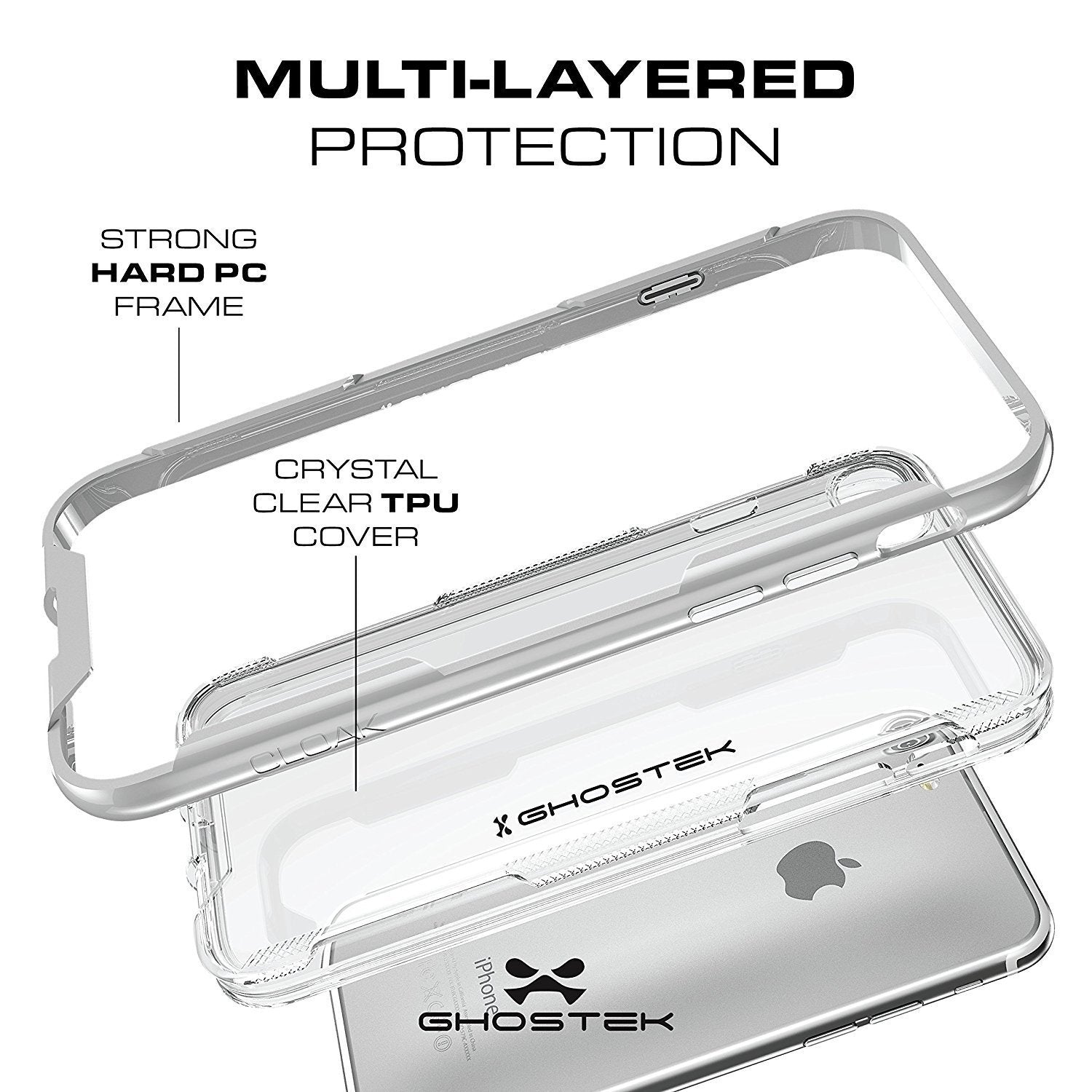iPhone 8 Case, Ghostek Cloak 3 Series Case for iPhone 8 Case Clear Protective Case [GOLD]