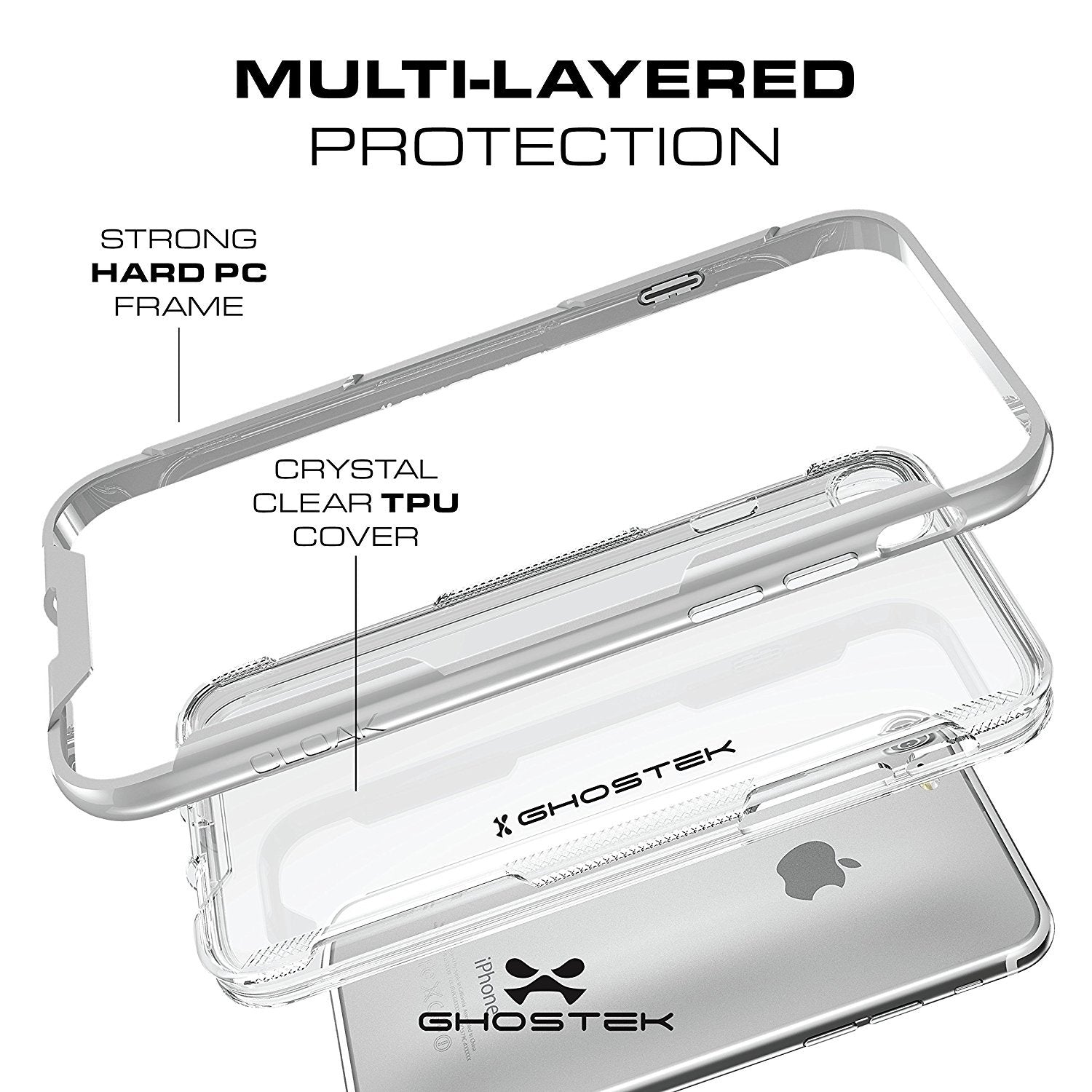 iPhone 7 Case, Ghostek Cloak 3 Series for iPhone 7 Clear Protective Case | Teal