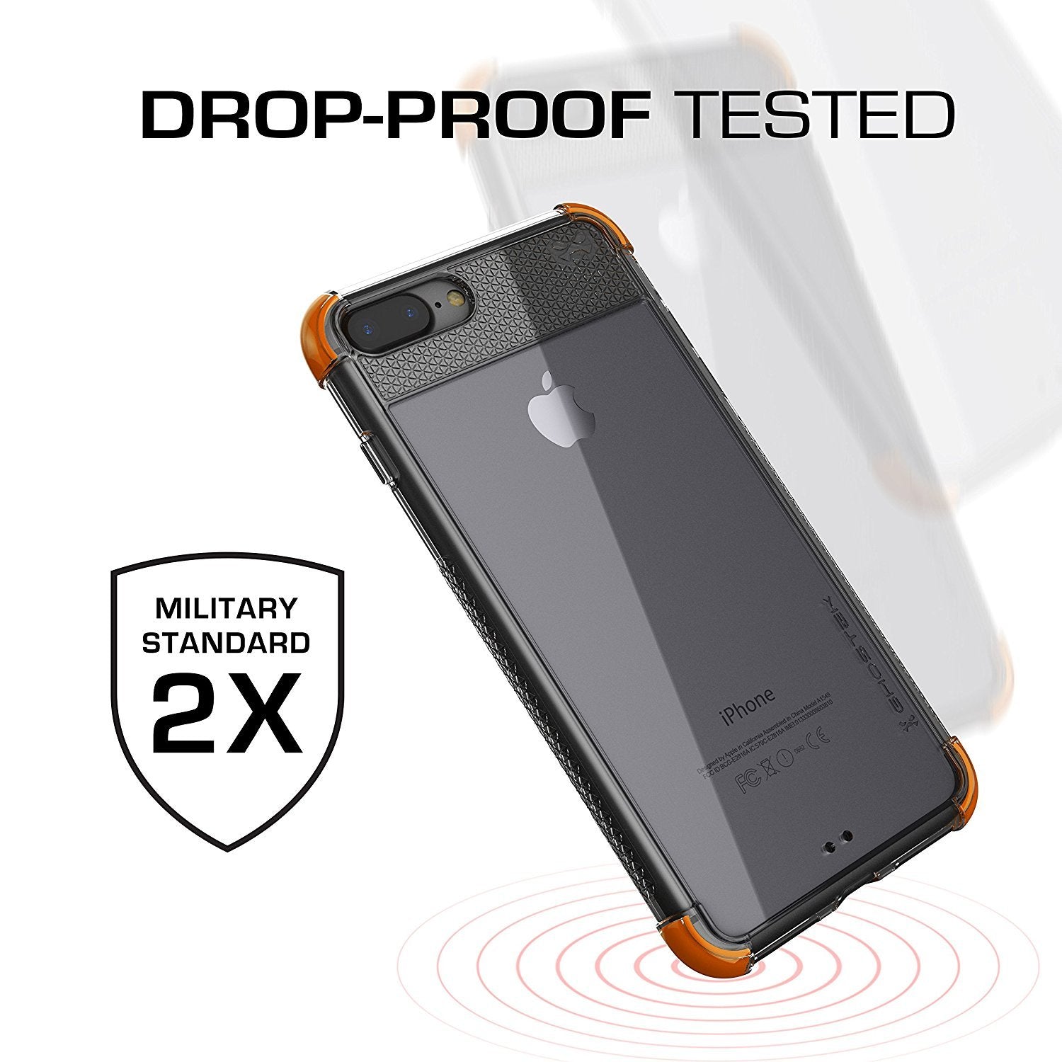 iPhone 7+ Plus Case, Ghostek Covert 2 Series for iPhone 7+ Plus Protective Case [ Orange]