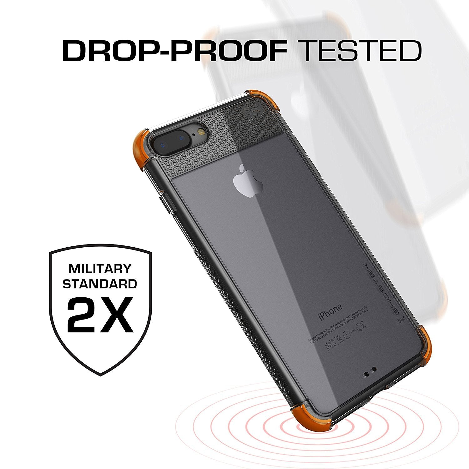 iPhone 7+ Plus Case, Ghostek Covert 2 Series for iPhone 7+ Plus Protective Case [ Orange]