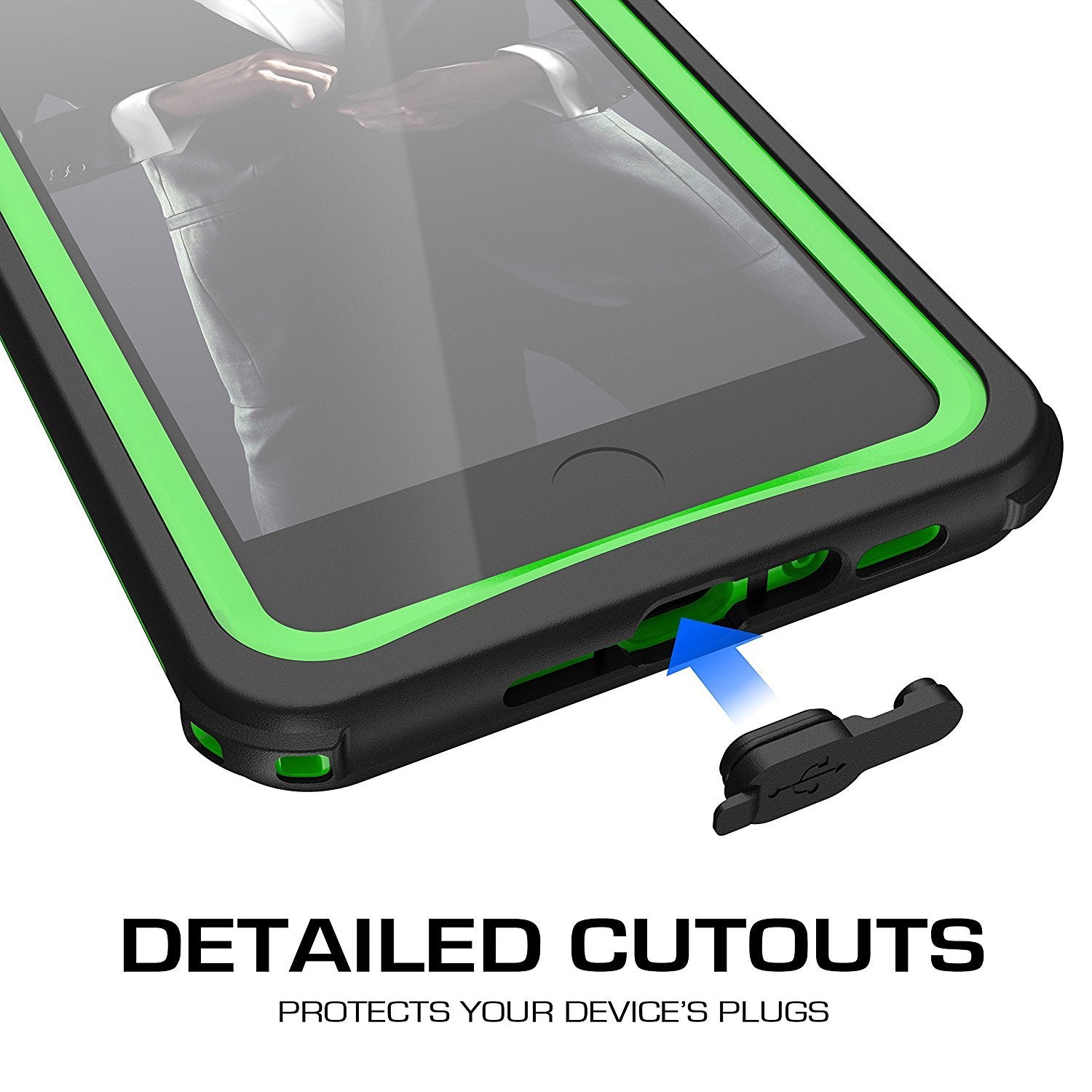 iPhone 8+ Plus case, Ghostek®  Nautical Series  for iPhone 8+ Plus Rugged Heavy Duty Case |  GREEN