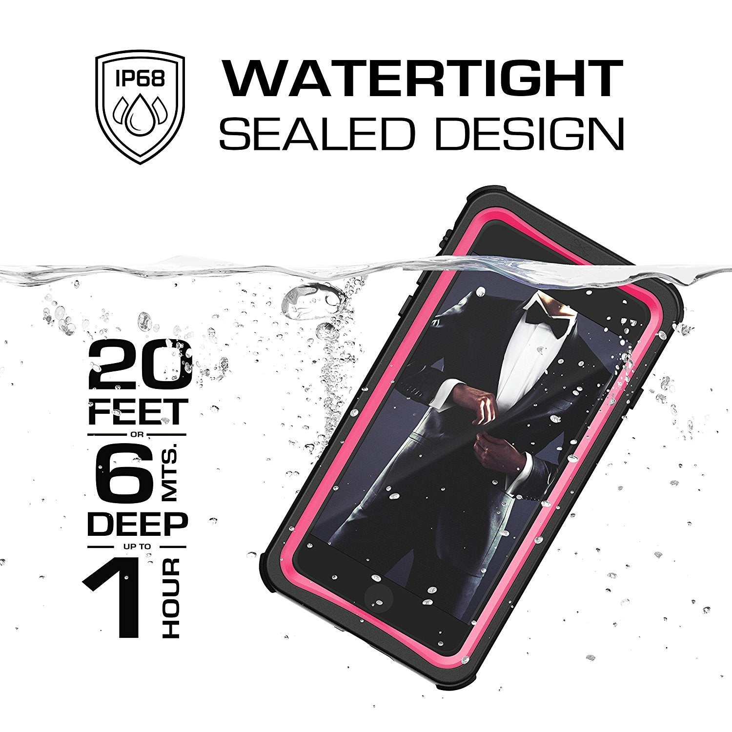 iPhone 7+ Plus case, Ghostek®  Nautical Series  for iPhone 7+ Plus Rugged Heavy Duty Case | Pink