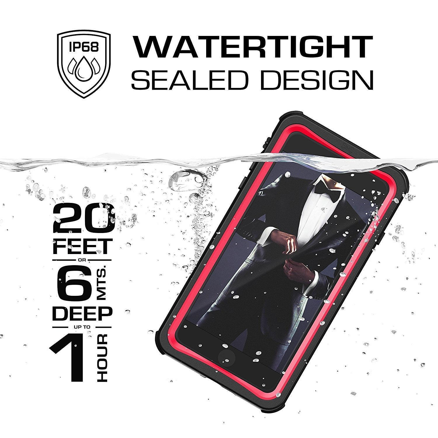 iPhone 7+ Plus case, Ghostek®  Nautical Series  for iPhone 7+ Plus Rugged Heavy Duty Case |  Red