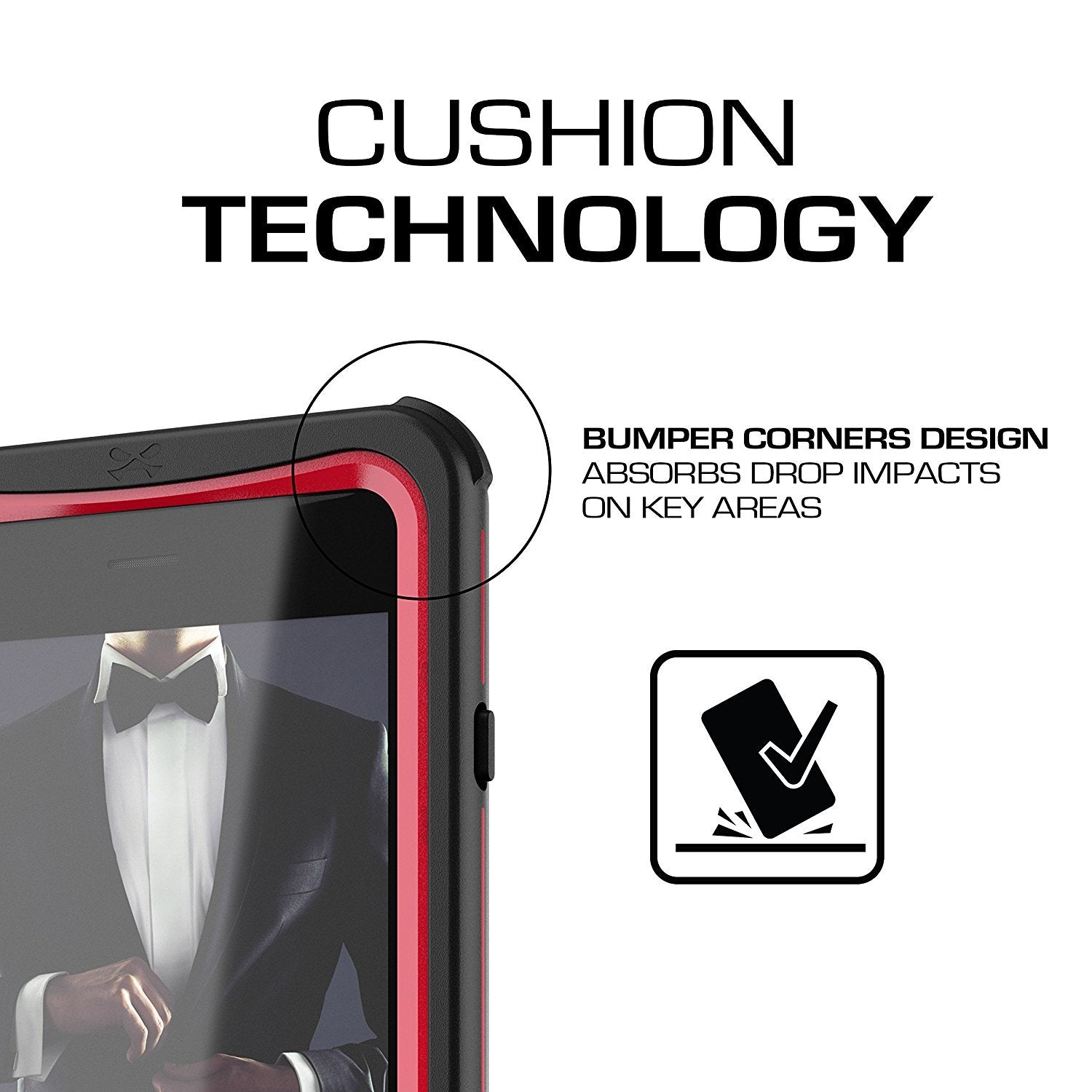 iPhone 7+ Plus case, Ghostek®  Nautical Series  for iPhone 7+ Plus Rugged Heavy Duty Case |  Red