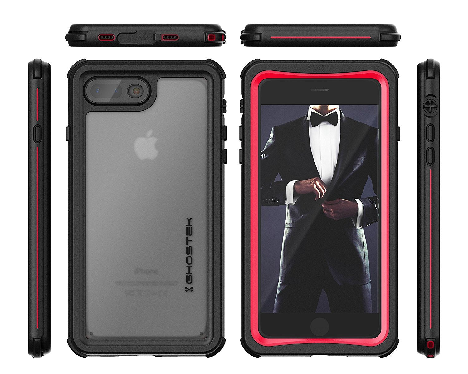 iPhone 7+ Plus case, Ghostek®  Nautical Series  for iPhone 7+ Plus Rugged Heavy Duty Case |  Red