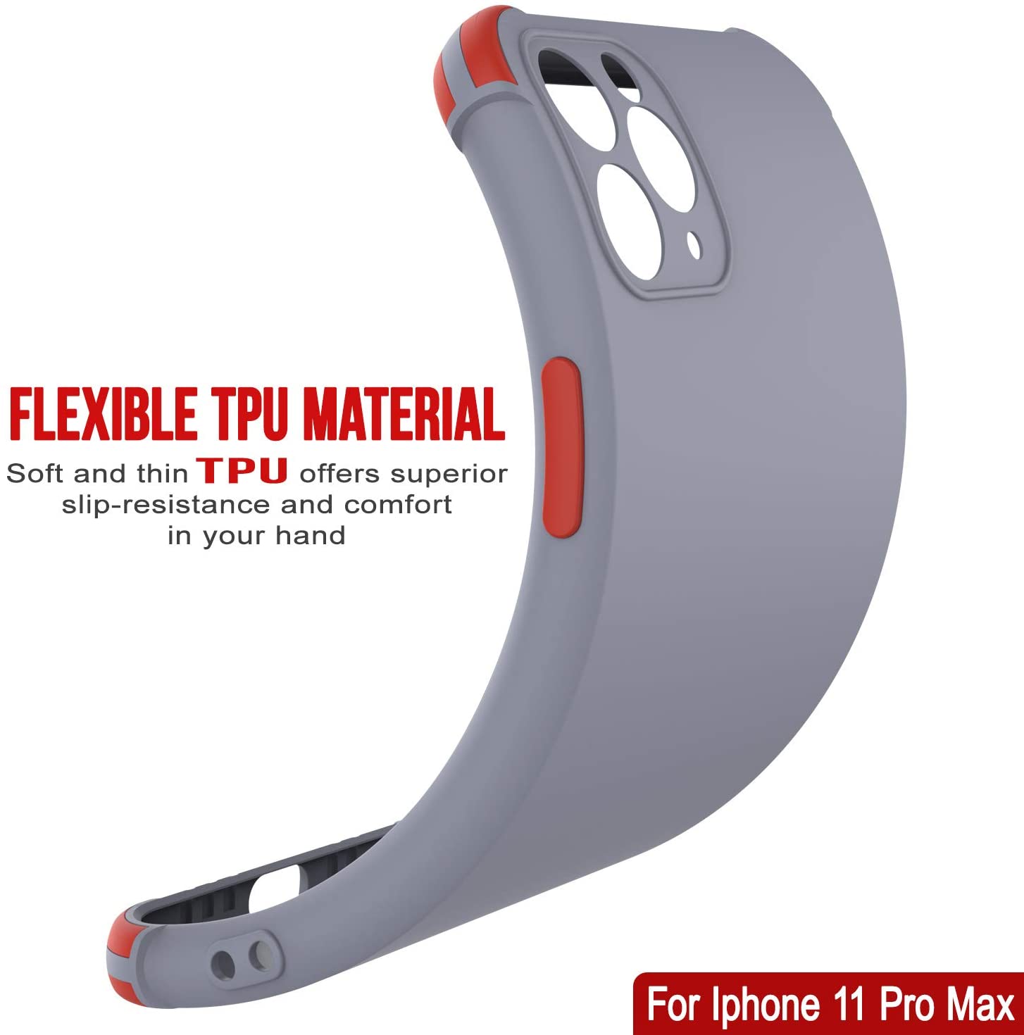 Punkcase Protective & Lightweight TPU Case [Sunshine Series] for iPhone 11 Pro Max [Grey]