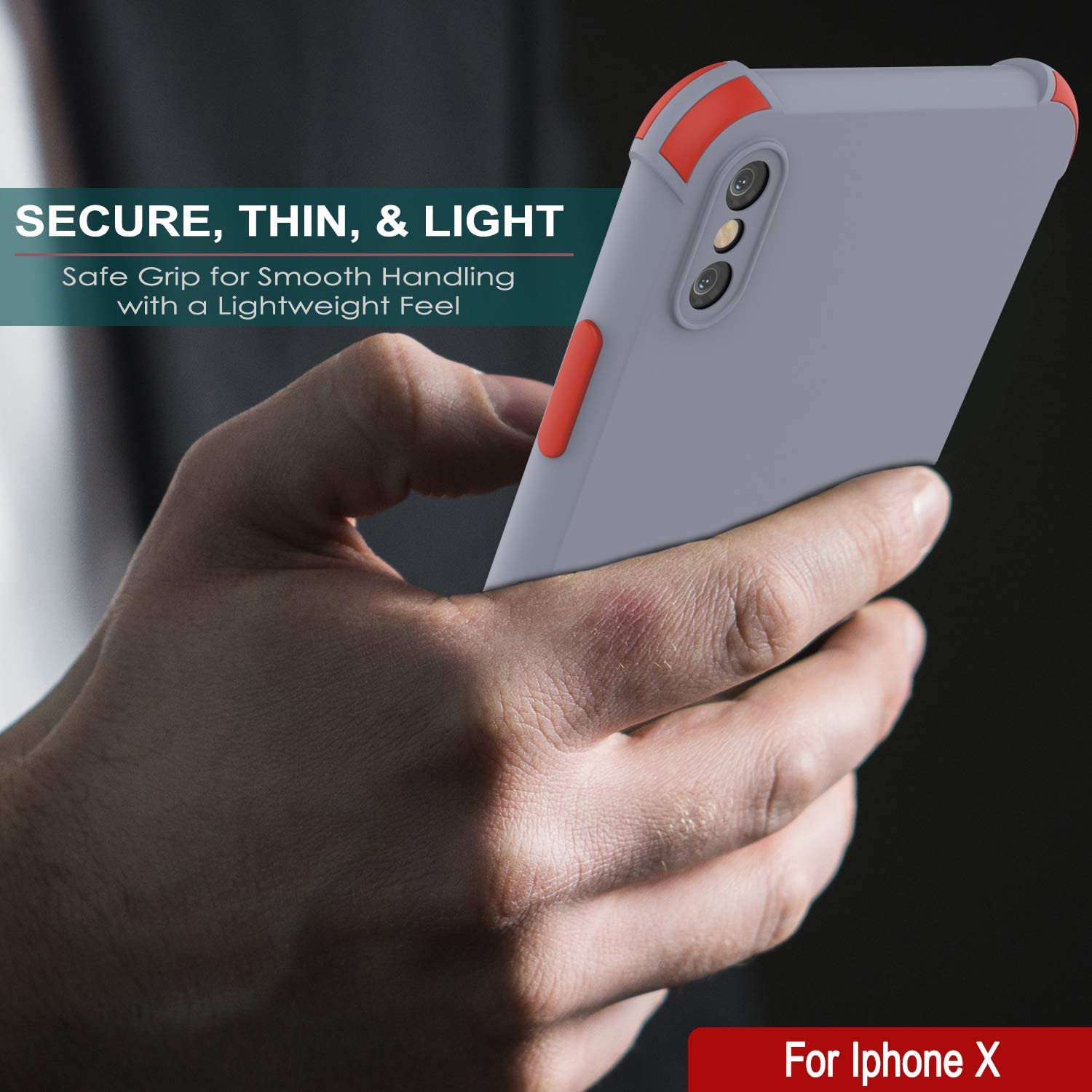 Punkcase Protective & Lightweight TPU Case [Sunshine Series] for iPhone X [Grey]