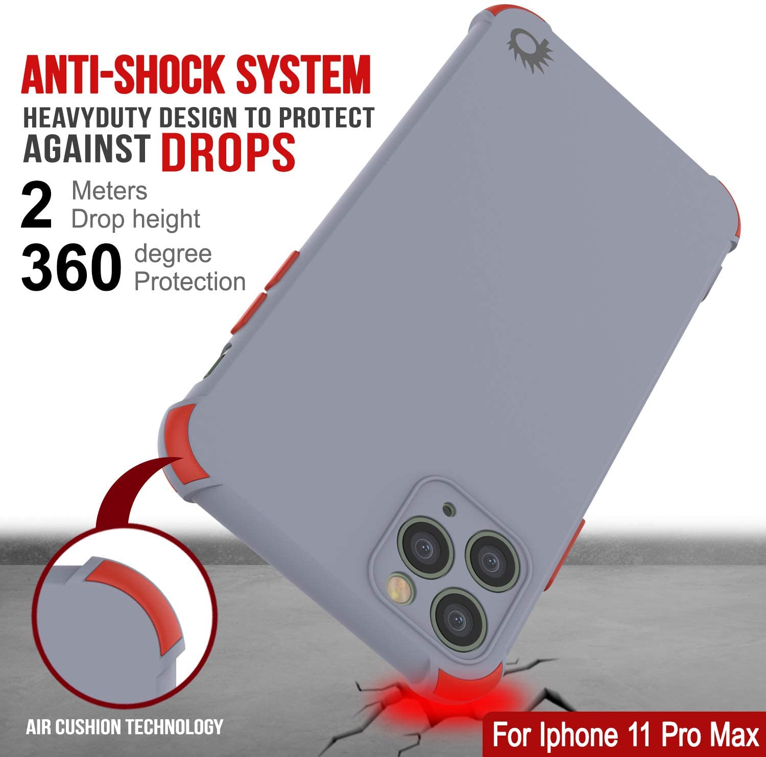 Punkcase Protective & Lightweight TPU Case [Sunshine Series] for iPhone 11 Pro Max [Grey]