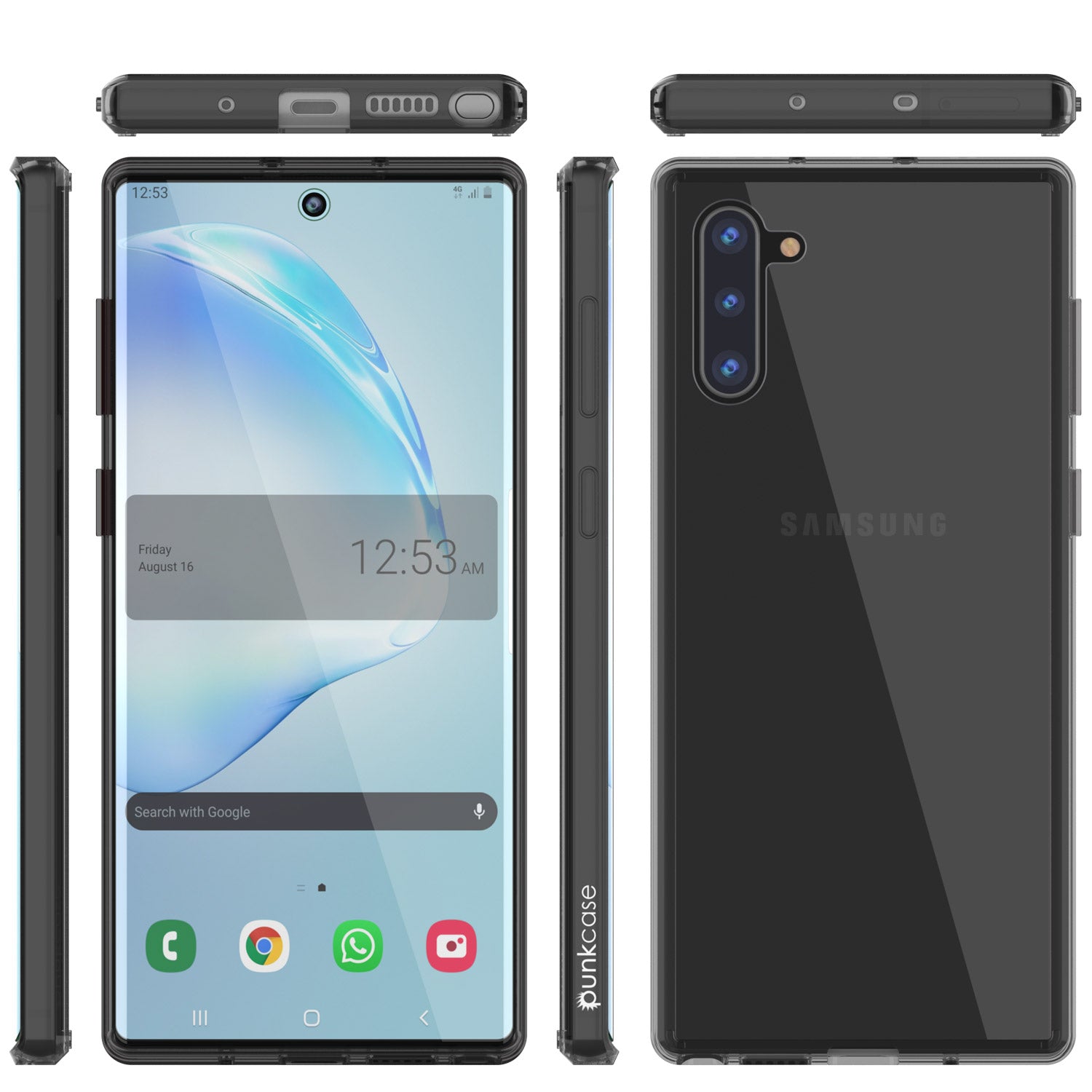 Galaxy Note 10 Punkcase Lucid-2.0 Series Slim Fit Armor Crystal Black Case Cover