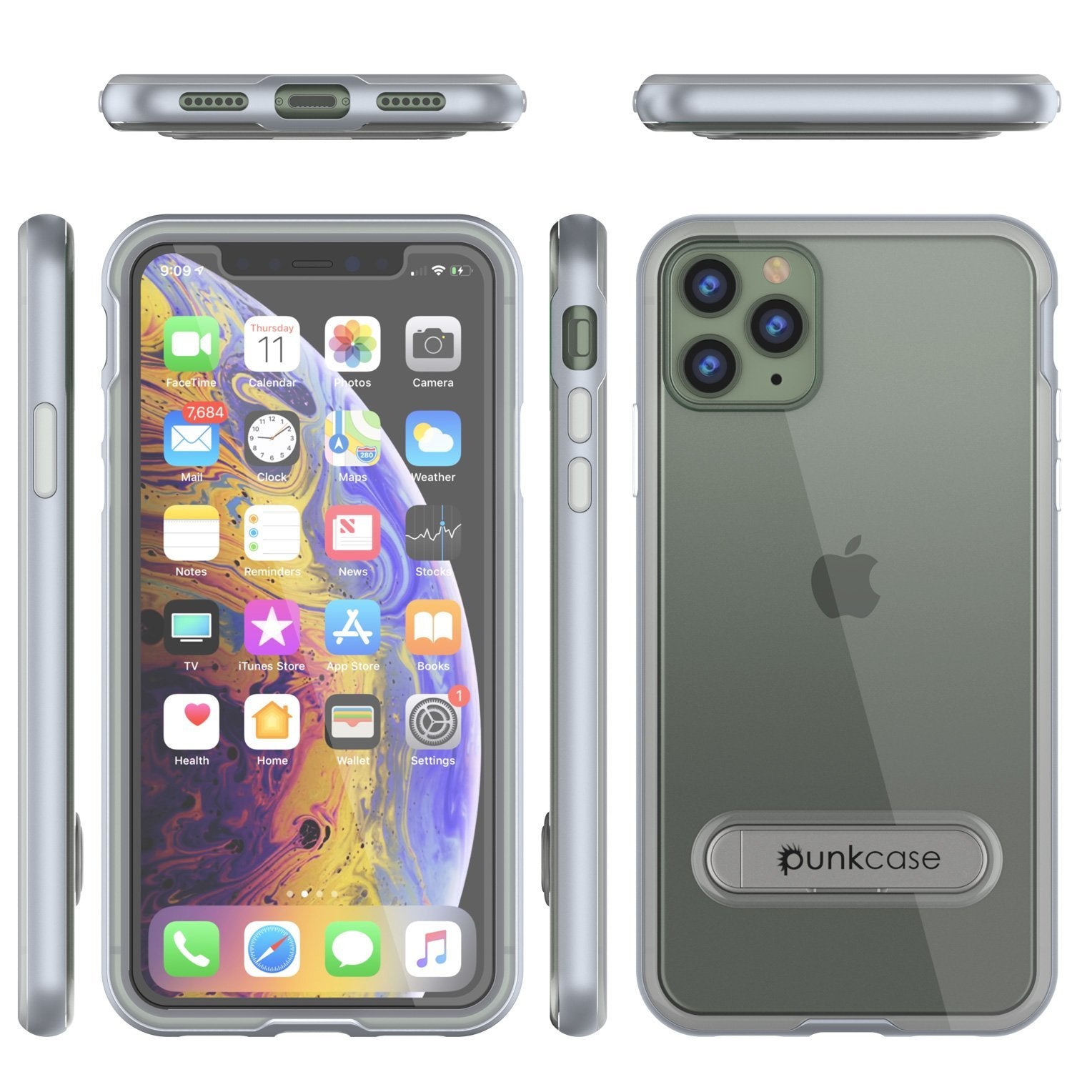 iPhone 12 Pro Max Case, PUNKcase [LUCID 3.0 Series] [Slim Fit] Protective Cover w/ Integrated Screen Protector [Silver]