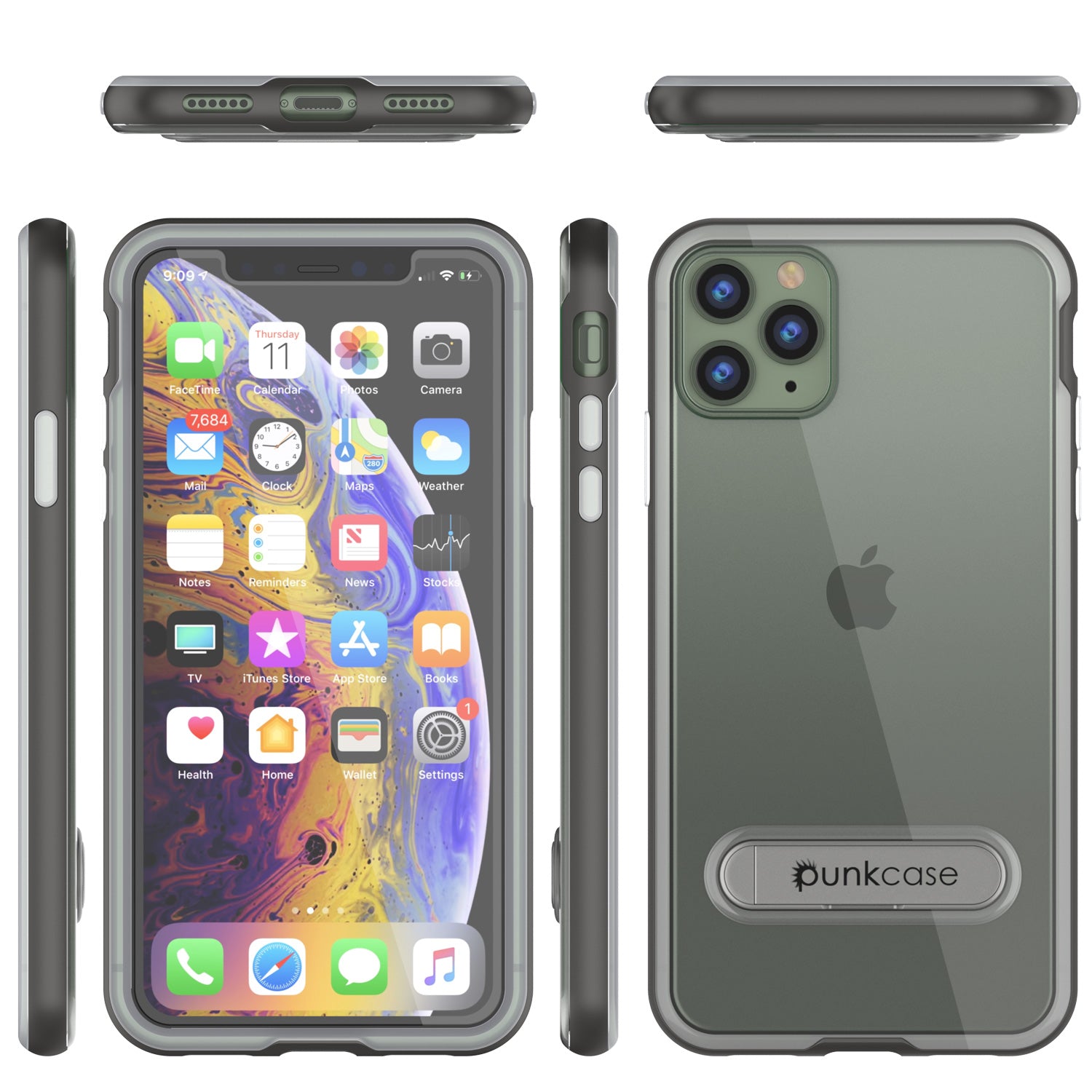 iPhone 11 Pro Max Case, PUNKcase [LUCID 3.0 Series] [Slim Fit] Armor Cover w/ Integrated Screen Protector [Grey]